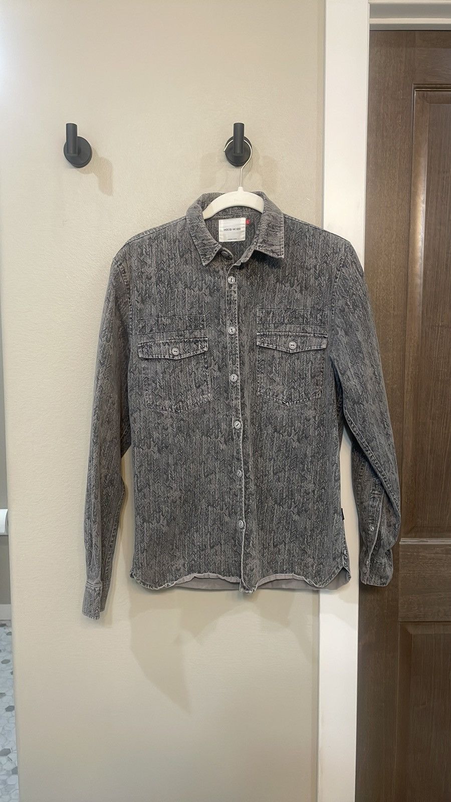 Wood Wood Wood Wood Herringbone Print Buttondown Size US S / EU 44-46 / 1 - 1 Thumbnail
