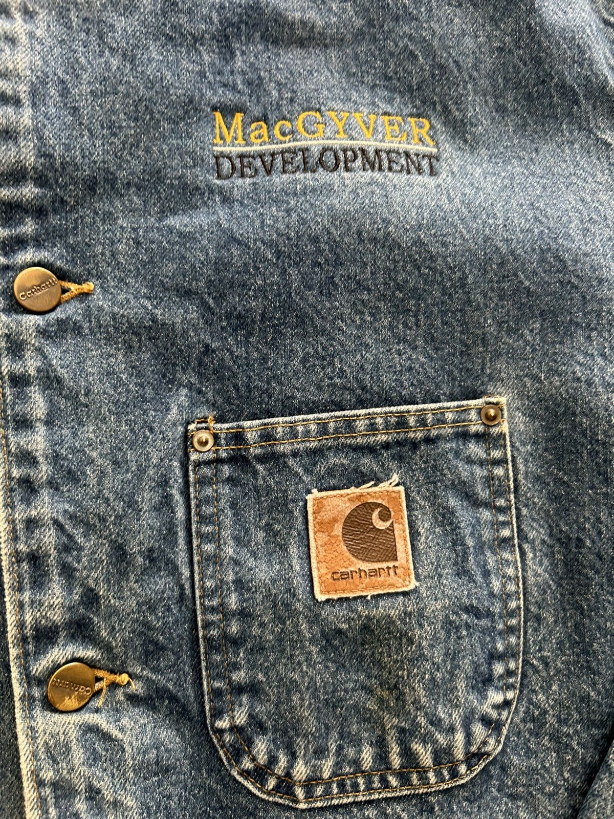 Carhartt Vintage 90s Carhartt blue denim chore barn coat jacket Size US XXL / EU 58 / 5 - 4 Thumbnail