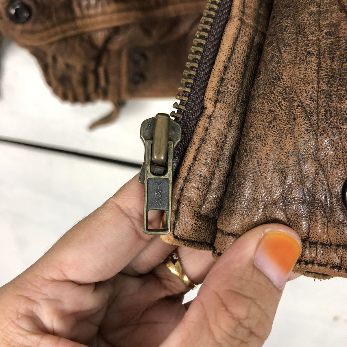 Vintage 🔥VINTAGE FLY LEATHER JACKET BIKER UNBRANDED ISSEY MIYAKE Size US L / EU 52-54 / 3 - 17 Thumbnail