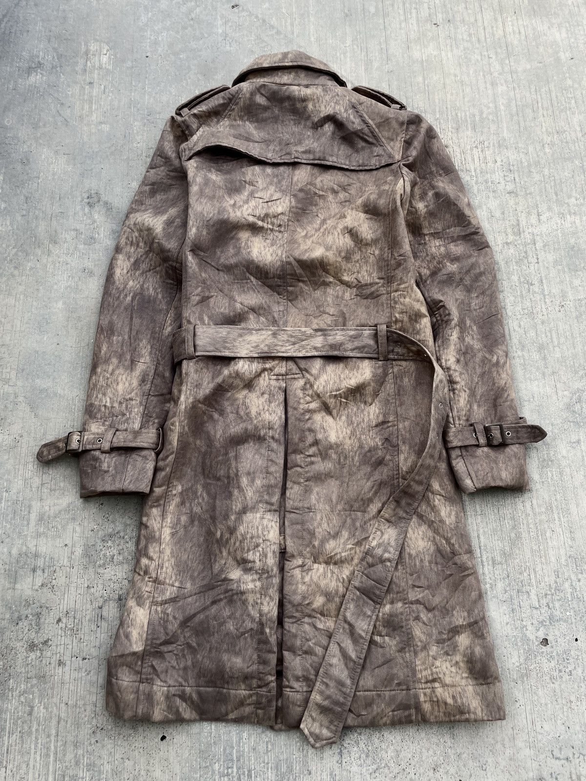 14th Addiction 💥RARE💥2000s JAPANESE BRAND MIDAS TRENCH COAT ANIMAL SKIN Size US S / EU 44-46 / 1 - 2 Thumbnail