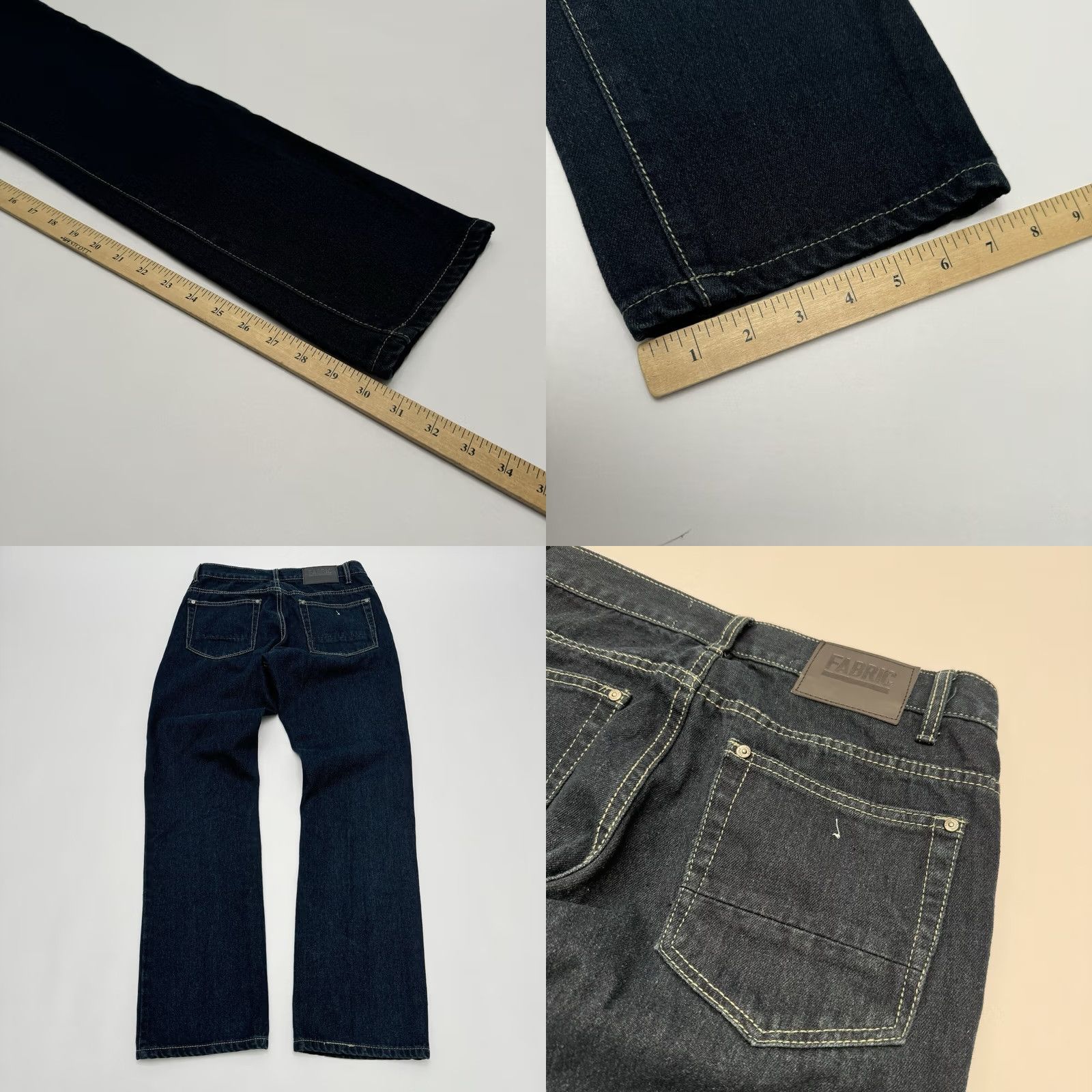 Vintage Fabric Jeans 32x32 Regular Fit Denim Dark Indigo Wash Y2K Button Fly Mens Jeans Waist 32 Inseam 32 Blue Straight Denim Fabric Brand Mens Jeans 32x32 Size US 32 / EU 48 - 8 Thumbnail
