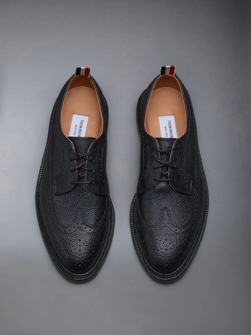 Thom Browne o1tko10426 Stripe-Buckled Wingchip Derby Shoes in Black Size US 8 / EU 41 - 5 Thumbnail
