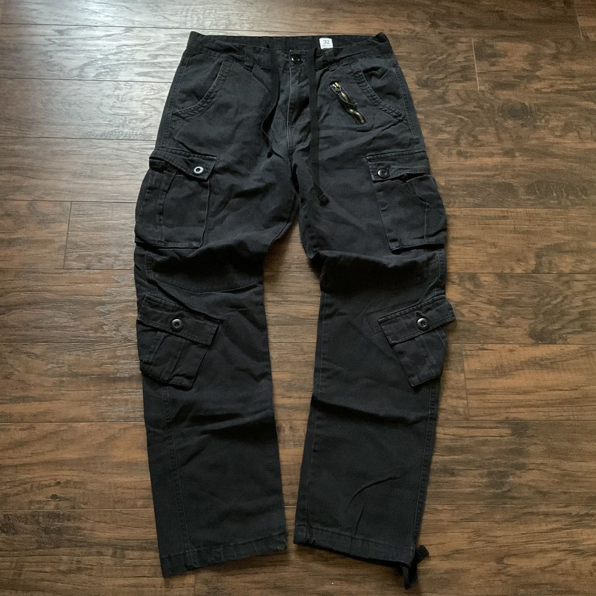 Vintage Black Multi pocket cargo pants