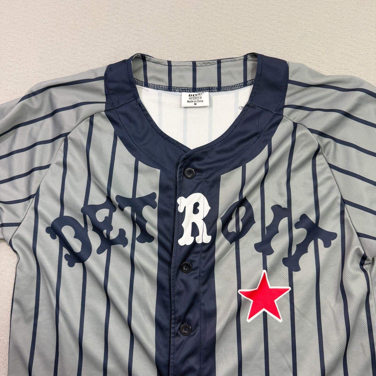 MLB Detroit Tigers Jersey Men's Medium Gray Stars Negro League Size US M / EU 48-50 / 2 - 2 Thumbnail