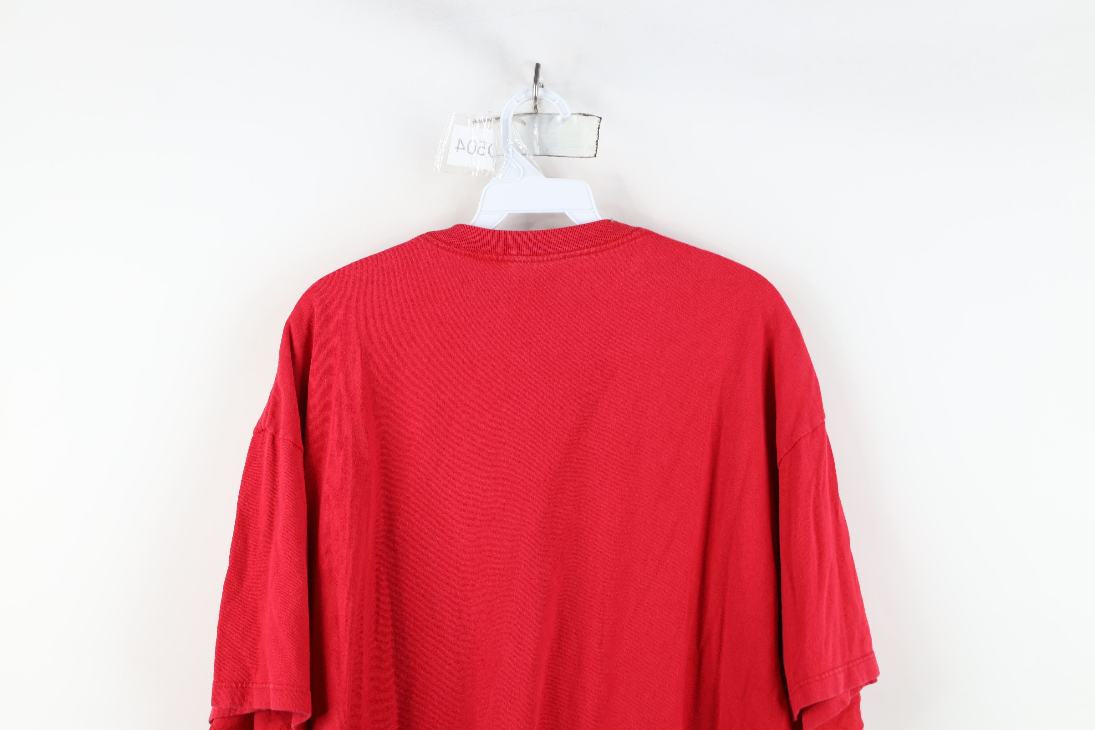 Nike × Vintage Vintage 90s Nike Scott Mini Swoosh T-Shirt Red Cotton USA Size US XL / EU 56 / 4 - 12 Thumbnail