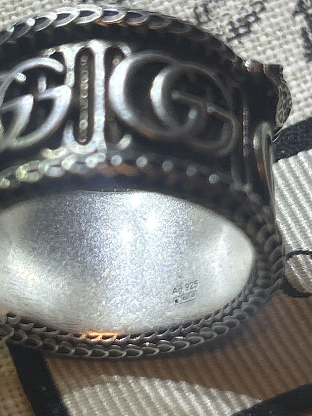 Gucci Gucci Silver Marmont Snake Ring with Double G AG925 Size ONE SIZE - 5 Thumbnail
