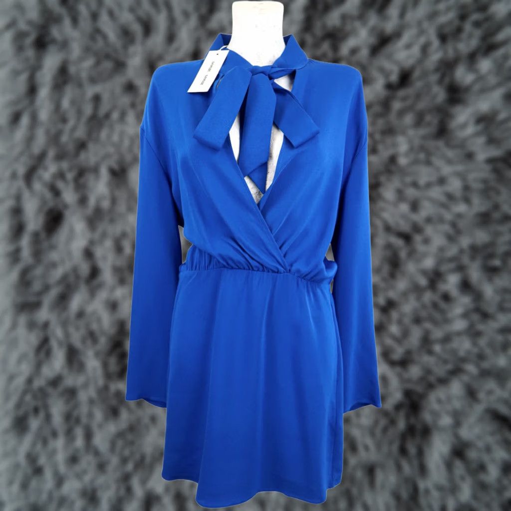 Vintage SAMSOE Dress Womens M Blue Samailey Short Women Long Sleeve Tied Neck Size M / US 6-8 / IT 42-44 - 1 Thumbnail