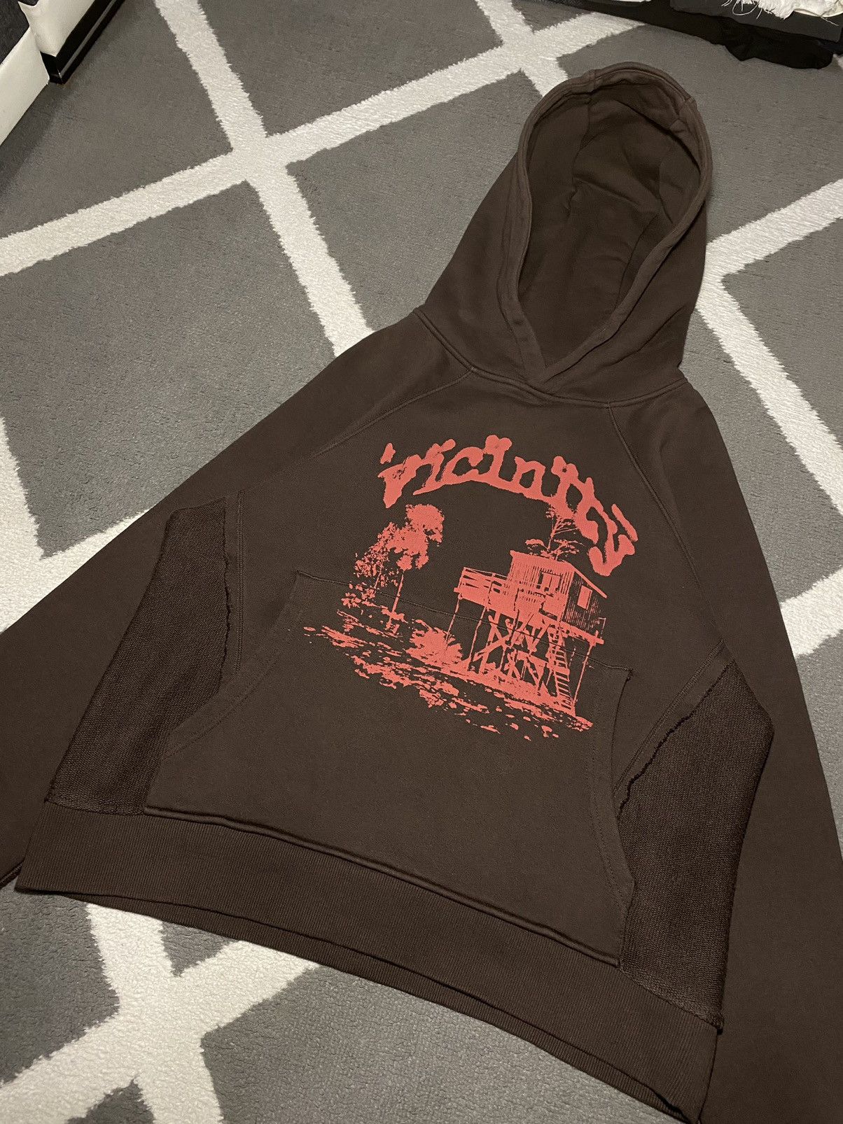 Designer × Vintage Vicinity Shooting House Brown Boxy Fit Hoodie Size US S / EU 44-46 / 1 - 9 Thumbnail