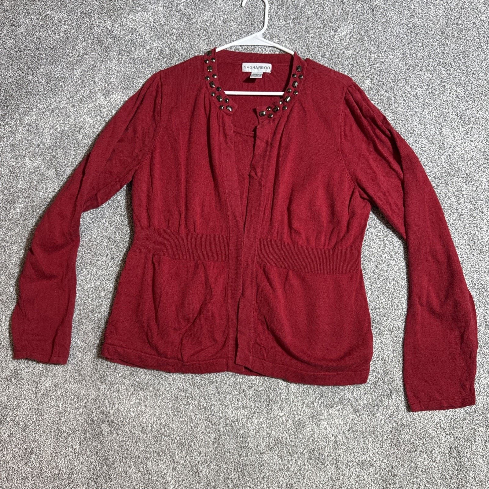 Other Vintage 90s Sag Harbor Cardigan Sweater Women XL Beaded Chic Size XL / US 12-14 / IT 48-50 - 1 Thumbnail