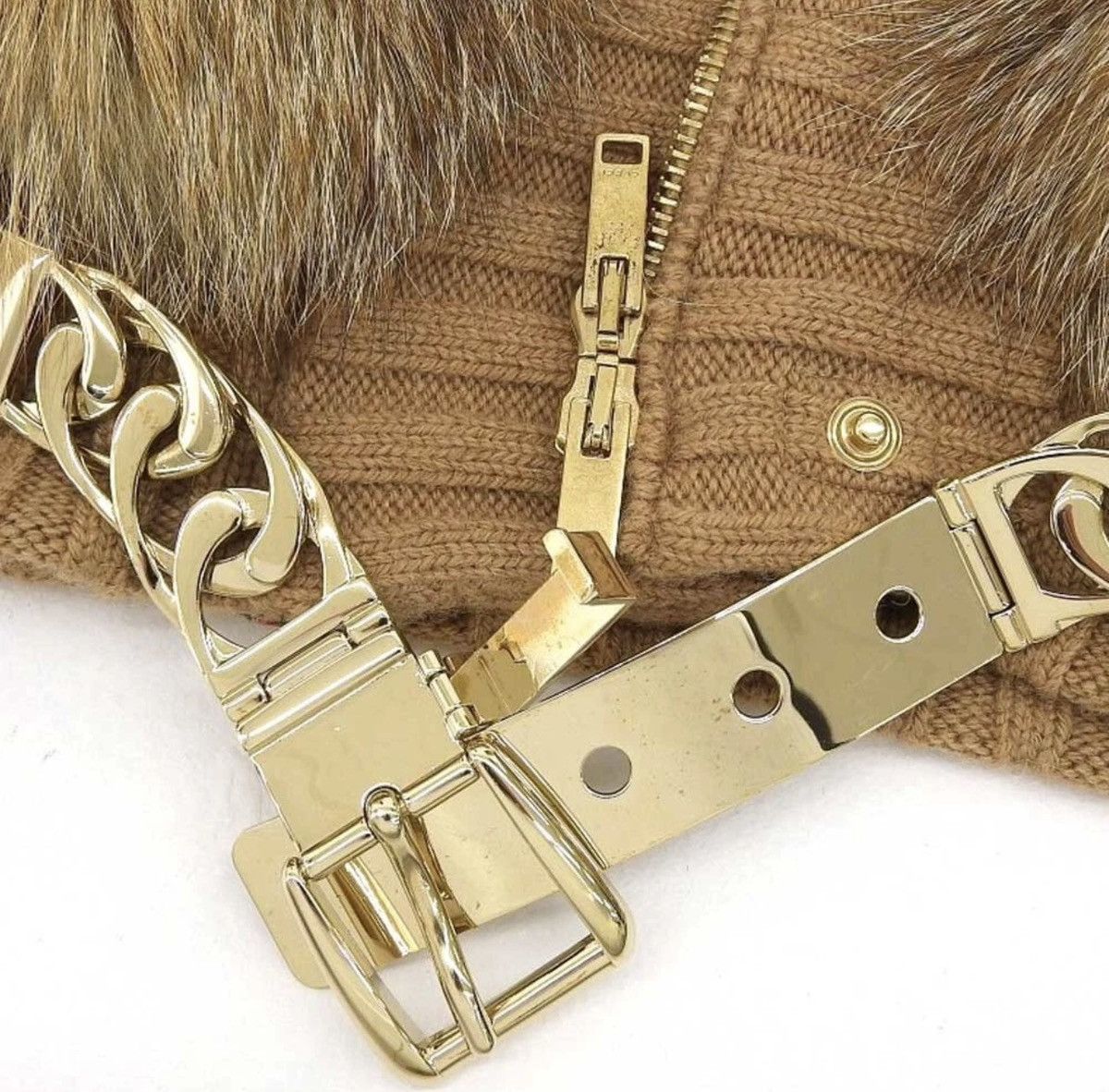 Gucci GUCCI FW2010 Fox Fur Cardigan Jacket Camel Frida Giannini Size M / US 6-8 / IT 42-44 - 4 Thumbnail