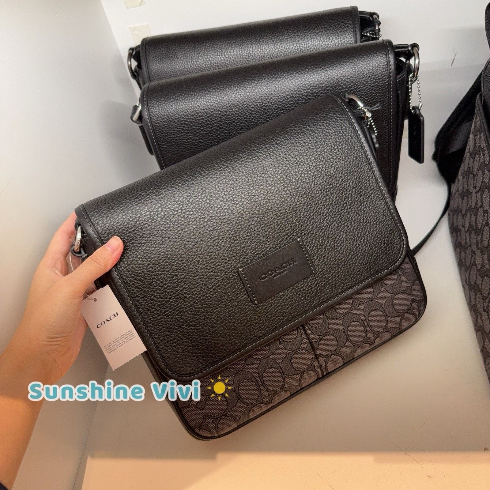 Coach NWT COACH Sprint Map Bag 25 CE534 CHARCOAL/BLACK Size ONE SIZE - 6 Thumbnail