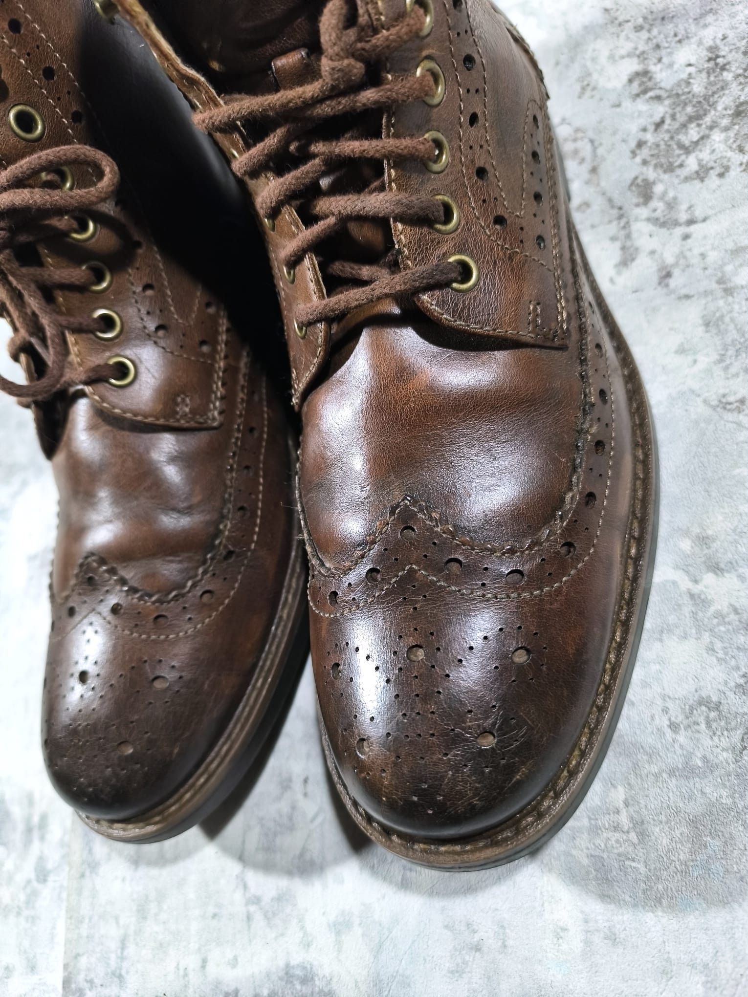 Vintage clarks patina leather boots vintage wingtip brogue western Size US 11.5 / EU 44-45 - 9 Thumbnail