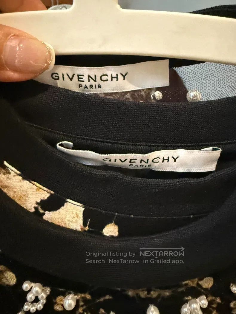 Givenchy Givenchy Pearl Starry Sky Embroidered Black Mesh T-shirt Size US M / EU 48-50 / 2 - 7 Thumbnail