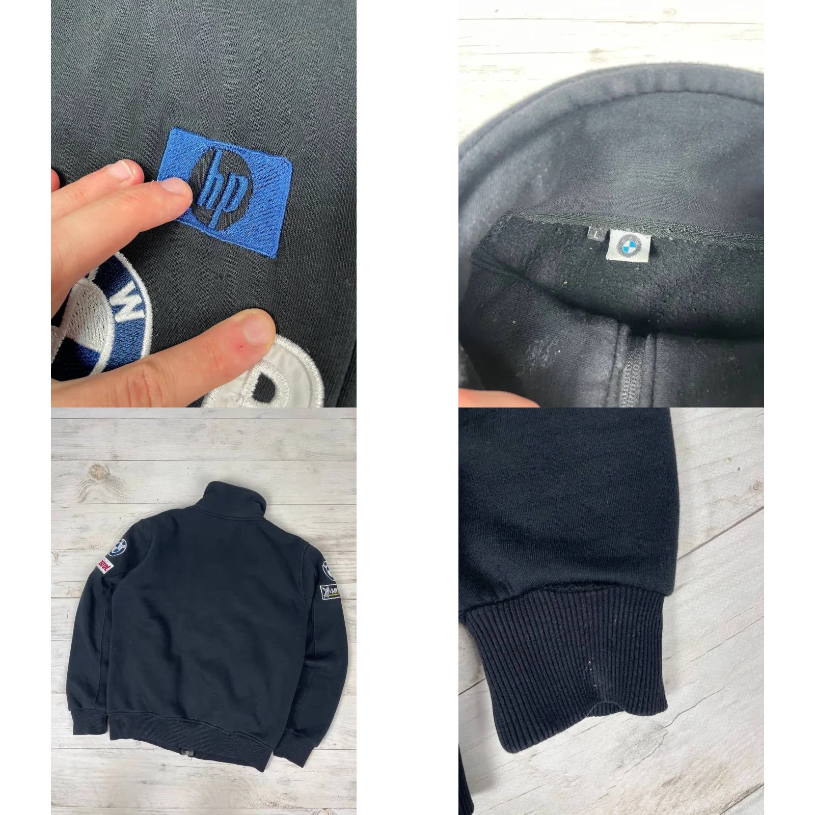 BMW VINTAGE BMW Racing Team Full Zip Sweatshirt Men L Black Logo Sweatshirt Size US L / EU 52-54 / 3 - 8 Thumbnail