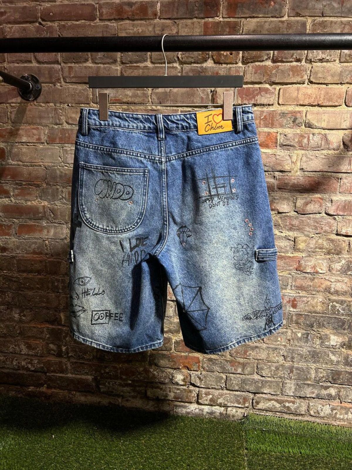 HMDD Hmdd Blue Carpenter Crystal Denim Jorts Sz. s Size ONE SIZE - 2 Thumbnail