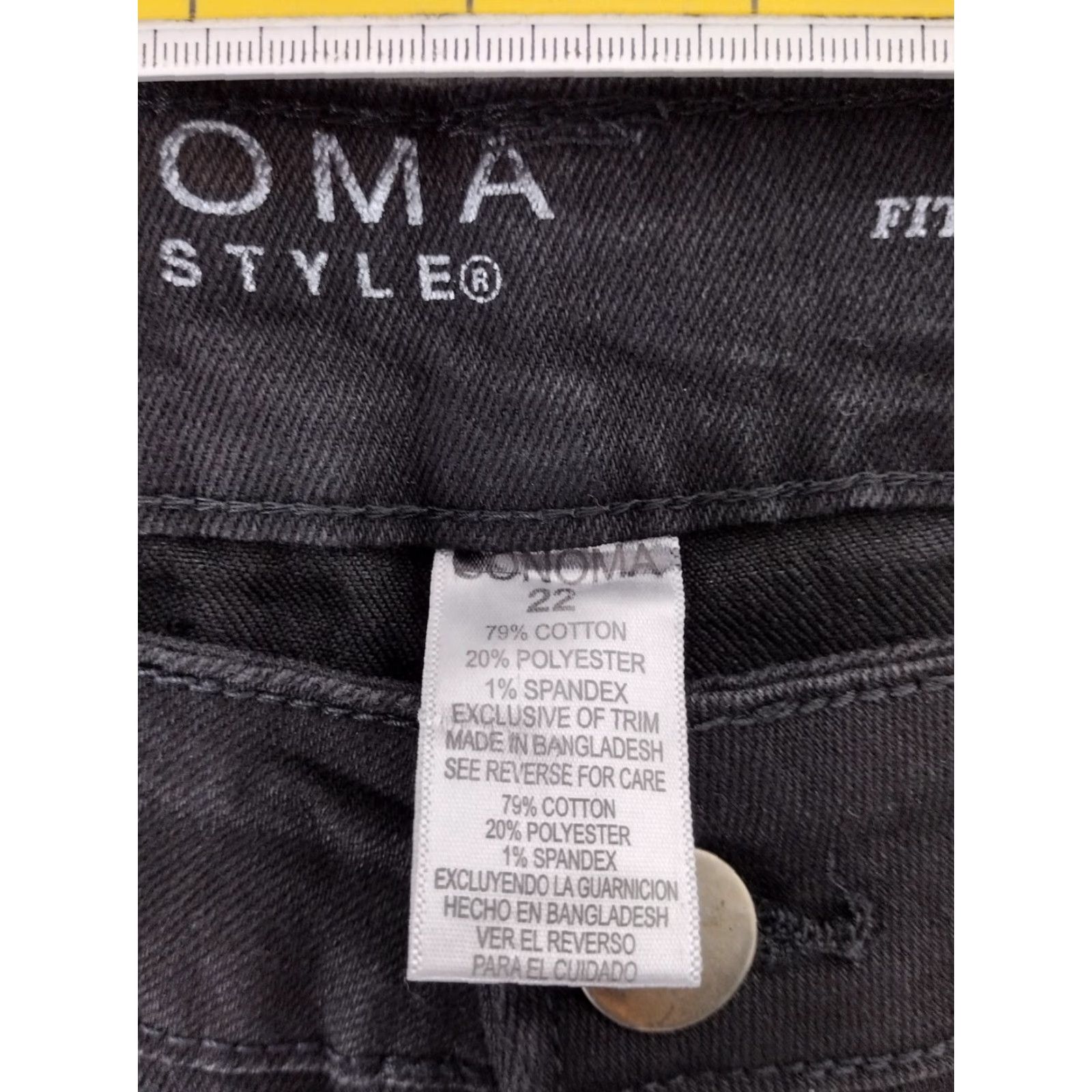 Vintage Sonoma Black Jeans Shorts Bermuda High Rise 22 Plus Women's" Size 27" / US 4 / IT 40 - 5 Thumbnail