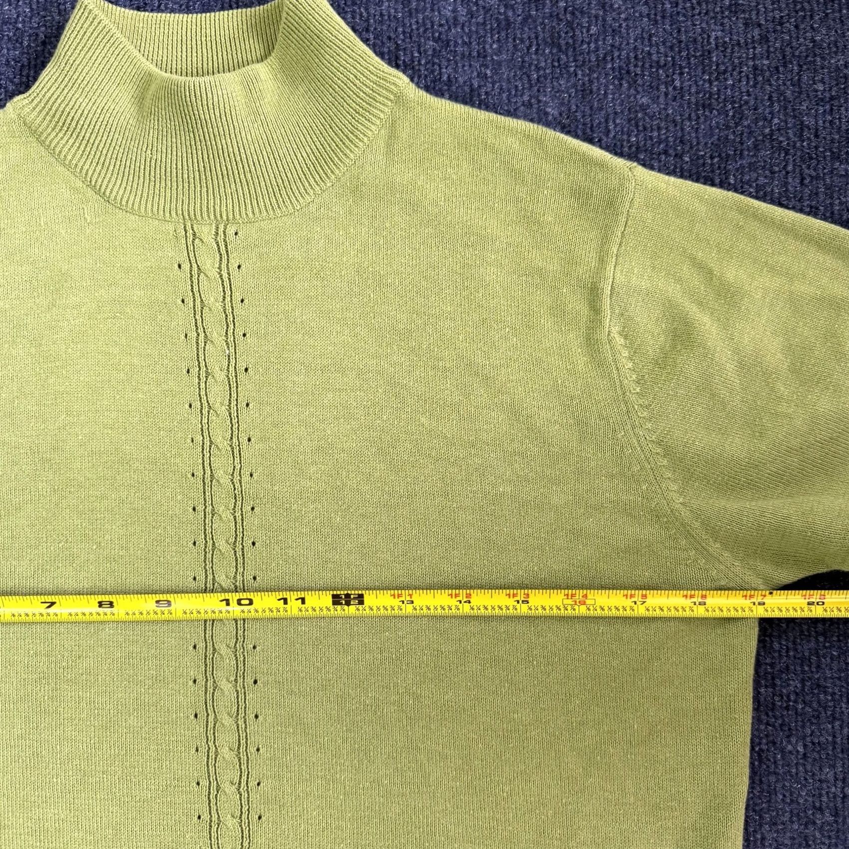 Vintage VINTAGE S.M.L. Design Sweater Womens L Green Mock Neck Tight-Knit Short Sleeve Pullover Casual Hips-Length Size L / US 10 / IT 46 - 4 Thumbnail