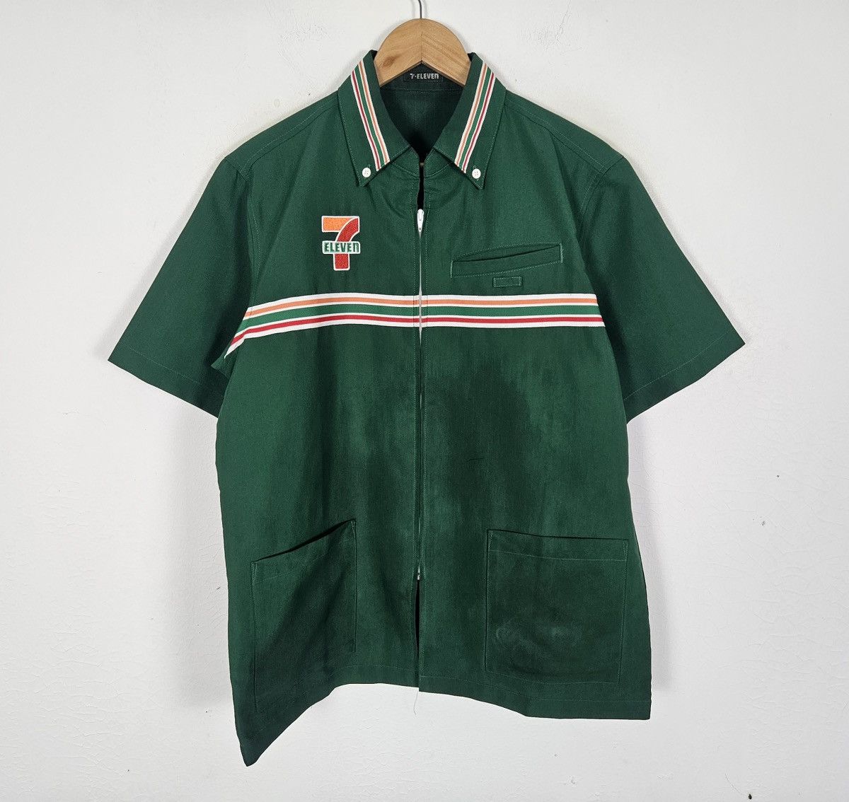 Vintage Vintage 7 ELEVEN Japan Uniform Work Zipper Jacket Size US L / EU 52-54 / 3 - 3 Thumbnail