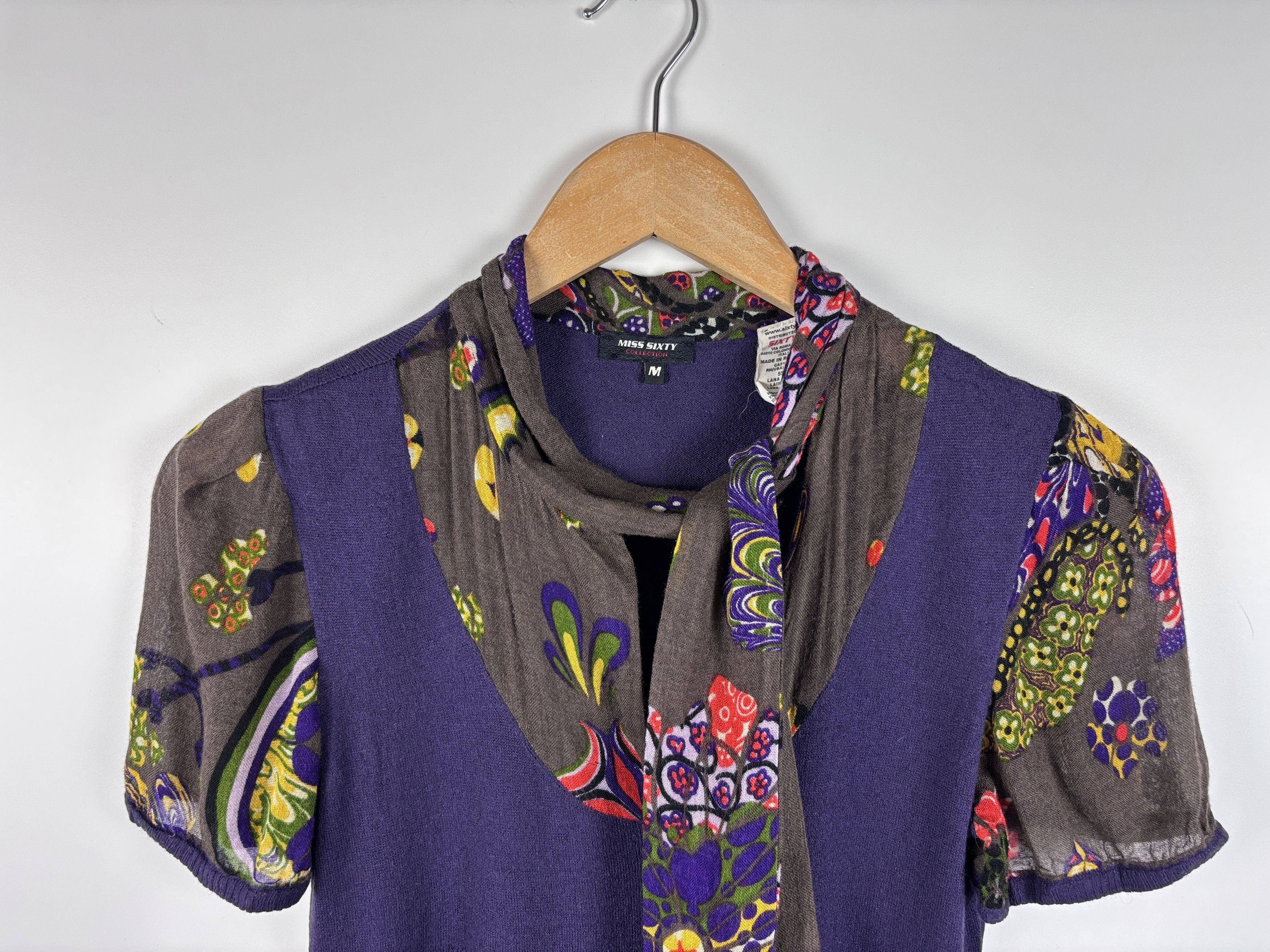 Miss Sixty × Vintage Womens Miss Sixty Wool Viscose Dress Purple Size M Size M / US 6-8 / IT 42-44 - 2 Thumbnail