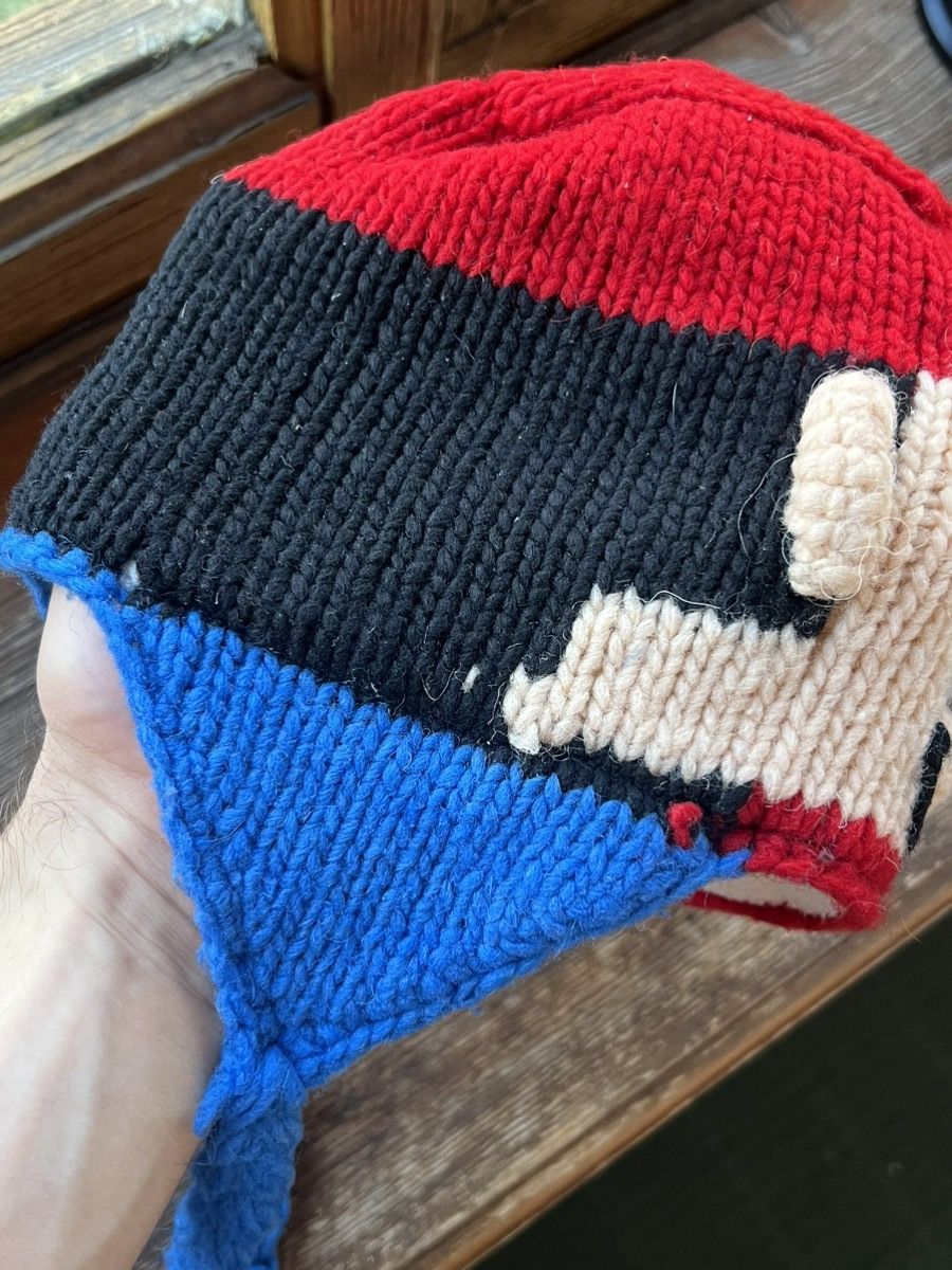 Hat Club Vintage Y2K Super Mario 90s handmade Knit Beanie Hat Cosplay Size ONE SIZE - 16 Thumbnail