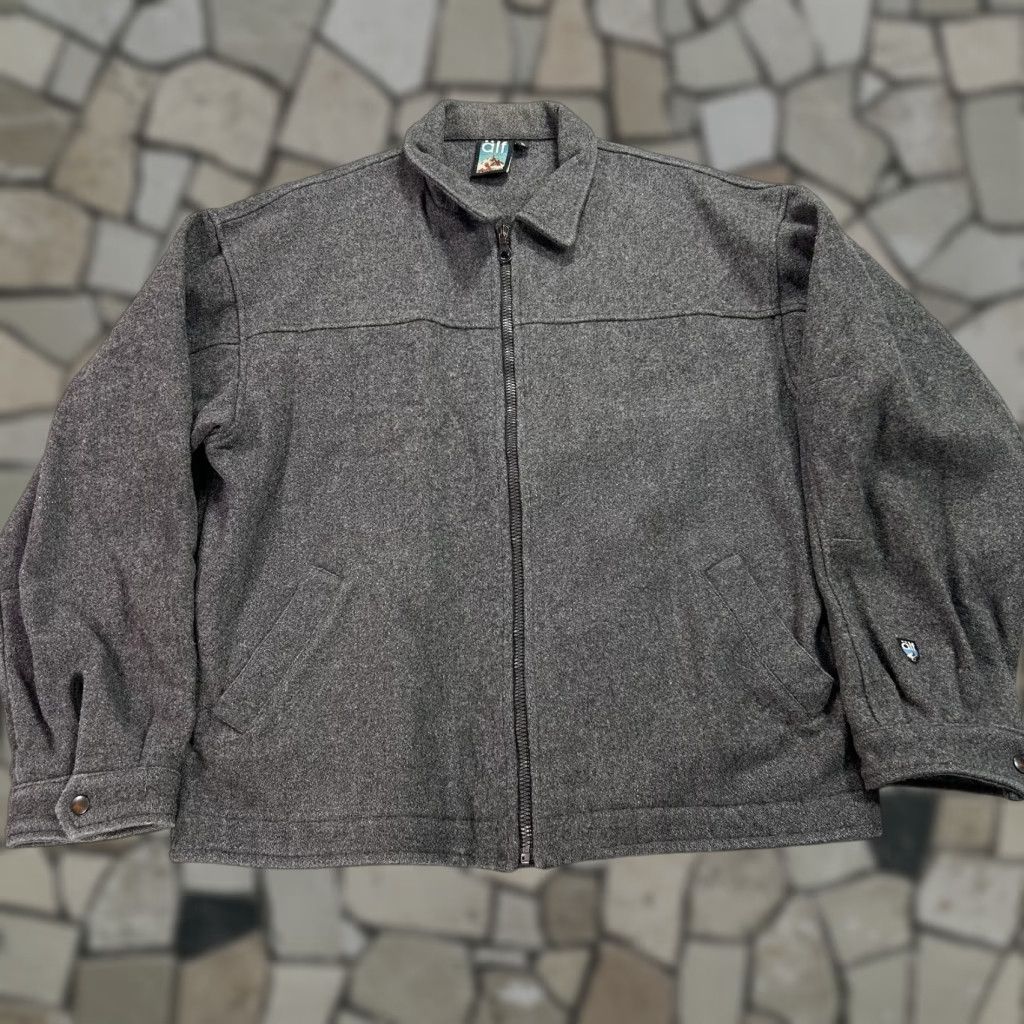 Alf Clothing Jacket Mens Large Gray Bergan Wool Full Zip Made in Canada Outdoor Bomber Jacket L Casual Travel Workwear Mens