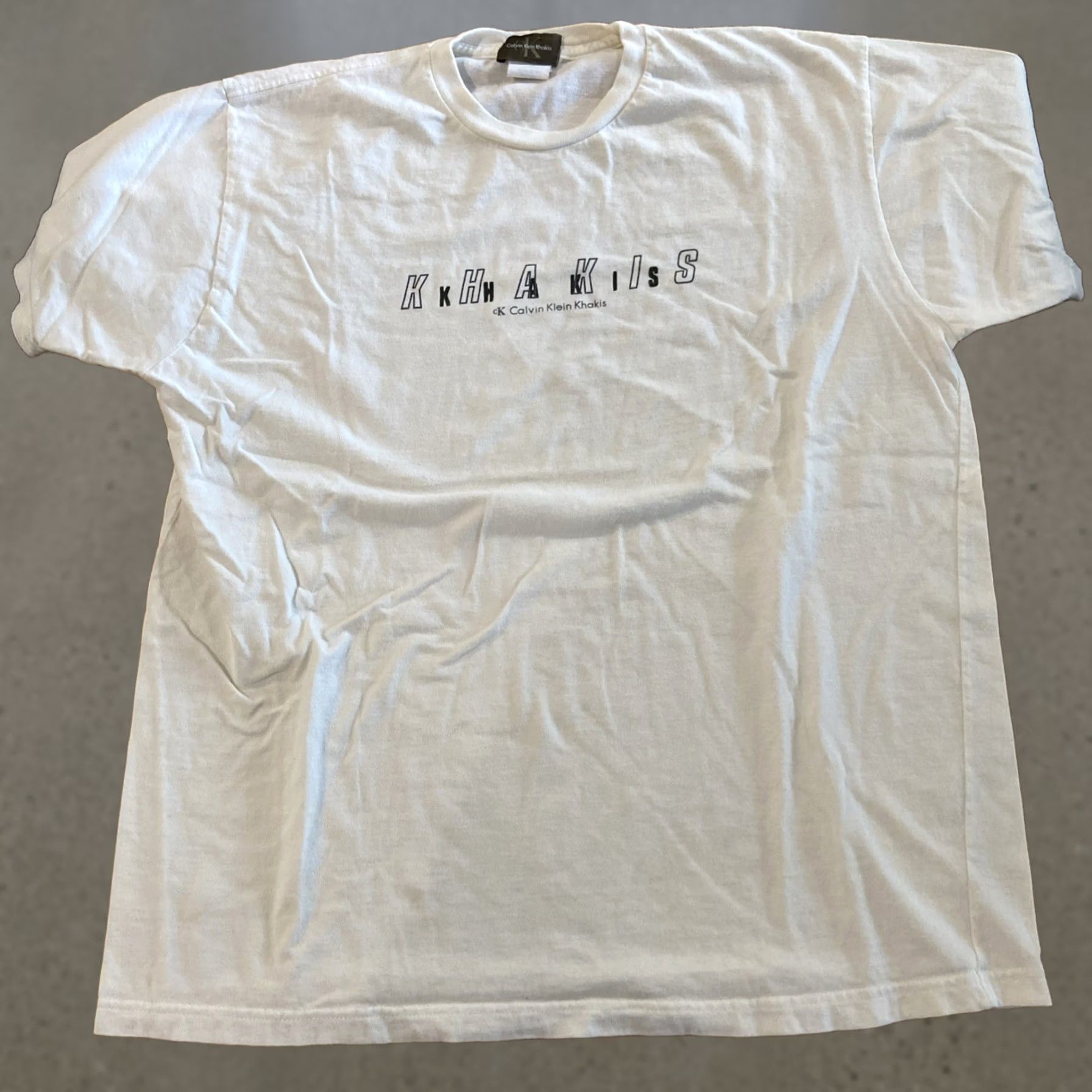 Calvin Klein Calvin Klein T-Shirt Crew Neck Short Sleeve Large White Logo Relaxed Fit Men UVTG? Size US L / EU 52-54 / 3 - 1 Thumbnail