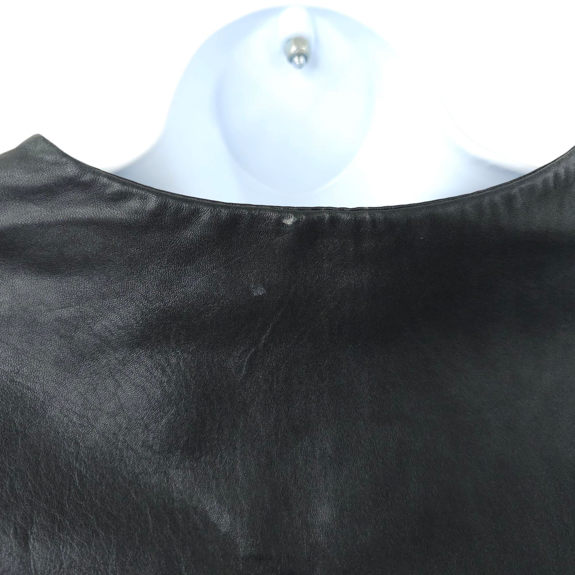 Other Saguaro Black Leather Vest Womens Size L Placket Covered Zip Size L / US 10 / IT 46 - 11 Thumbnail