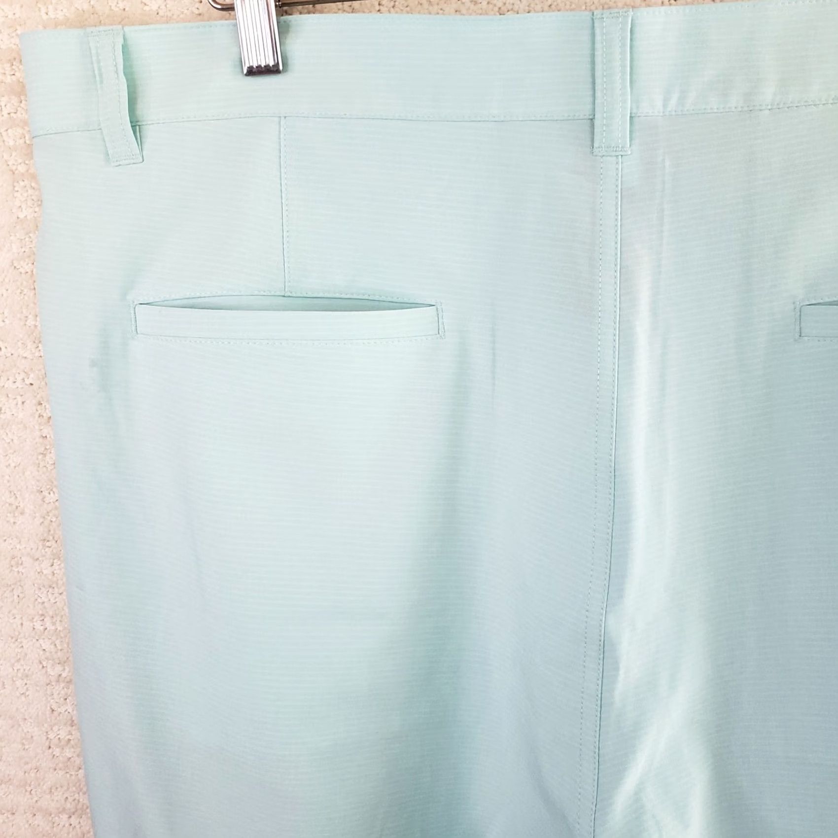 TravisMathew Travis Mathew Chino Shorts Mens 40x10 Aqua Blue Stretch Wrinkle Resistant Casual Travel Pockets Size US 40 / EU 56 - 7 Thumbnail