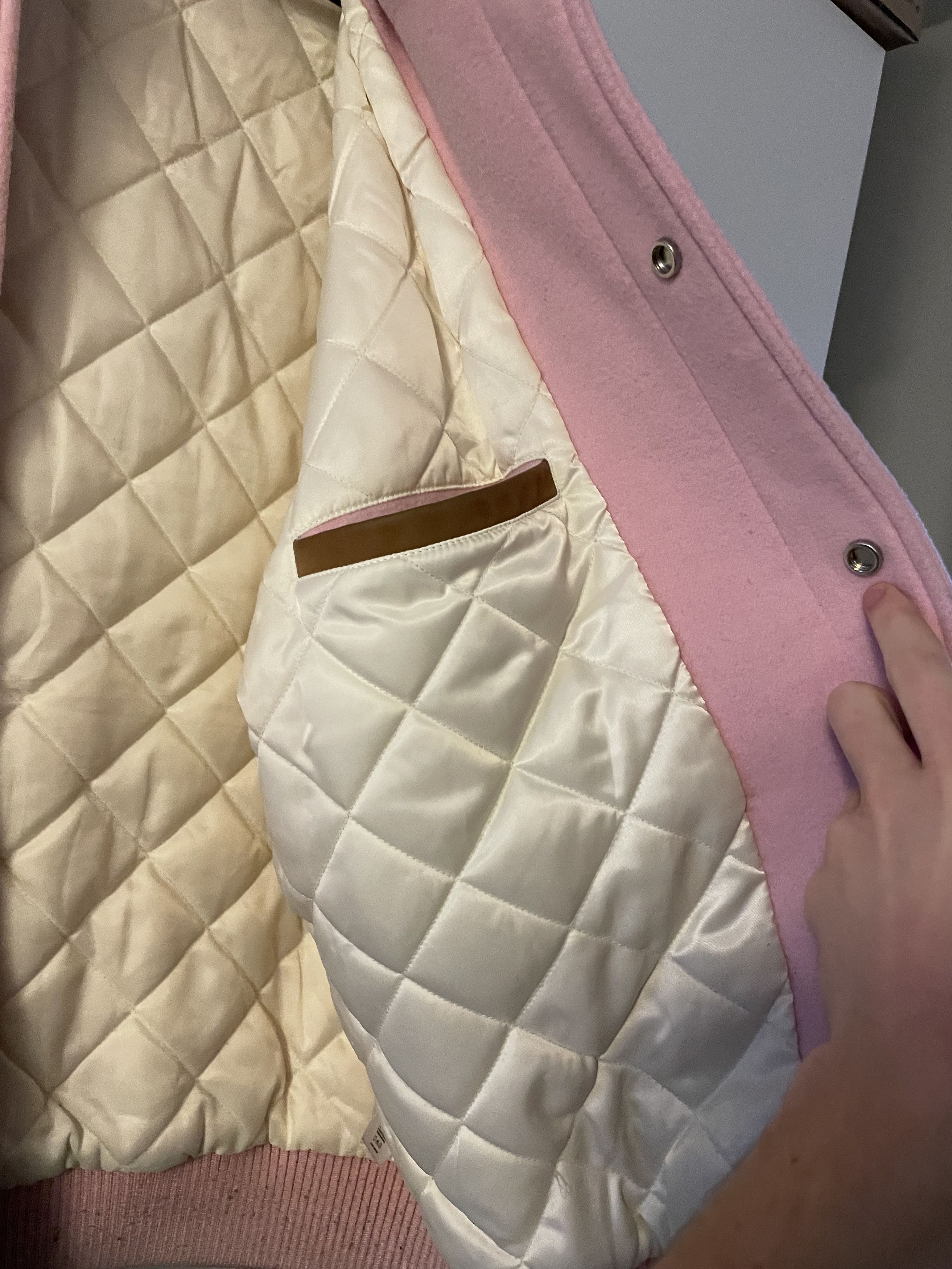 Golf Wang WOOL G LETTERMAN JACKET by GOLF WANG Light Pink / XL Size US XL / EU 56 / 4 - 5 Thumbnail