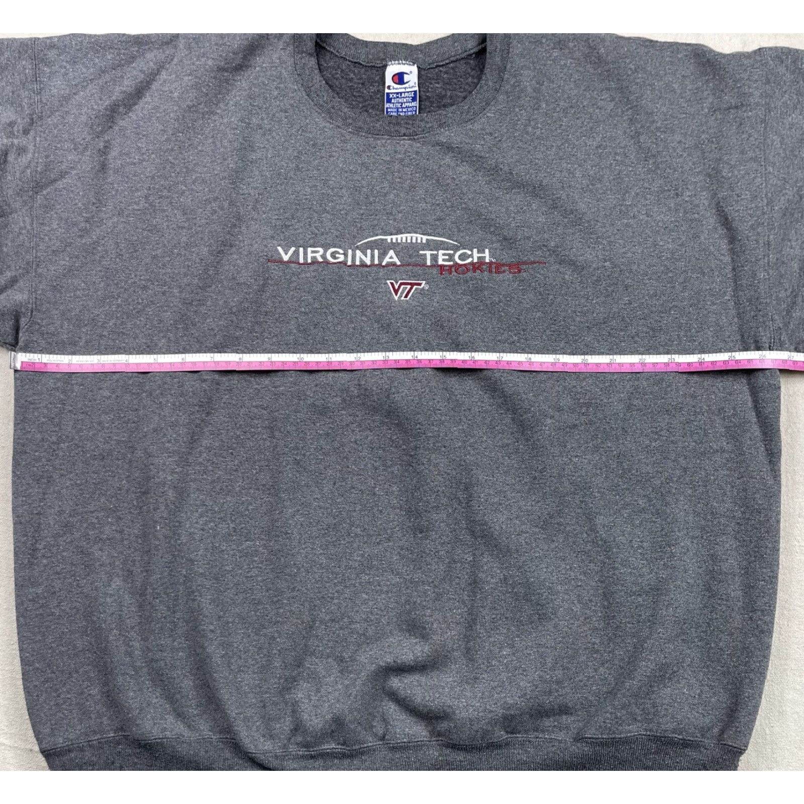 Champion VINTAGE Champion Virginia Tech Sweatshirt Crewneck Sweatshirt Gray XXL Men Football NCAA 90s Pullover Embroidered Mens Size US XXL / EU 58 / 5 - 6 Thumbnail