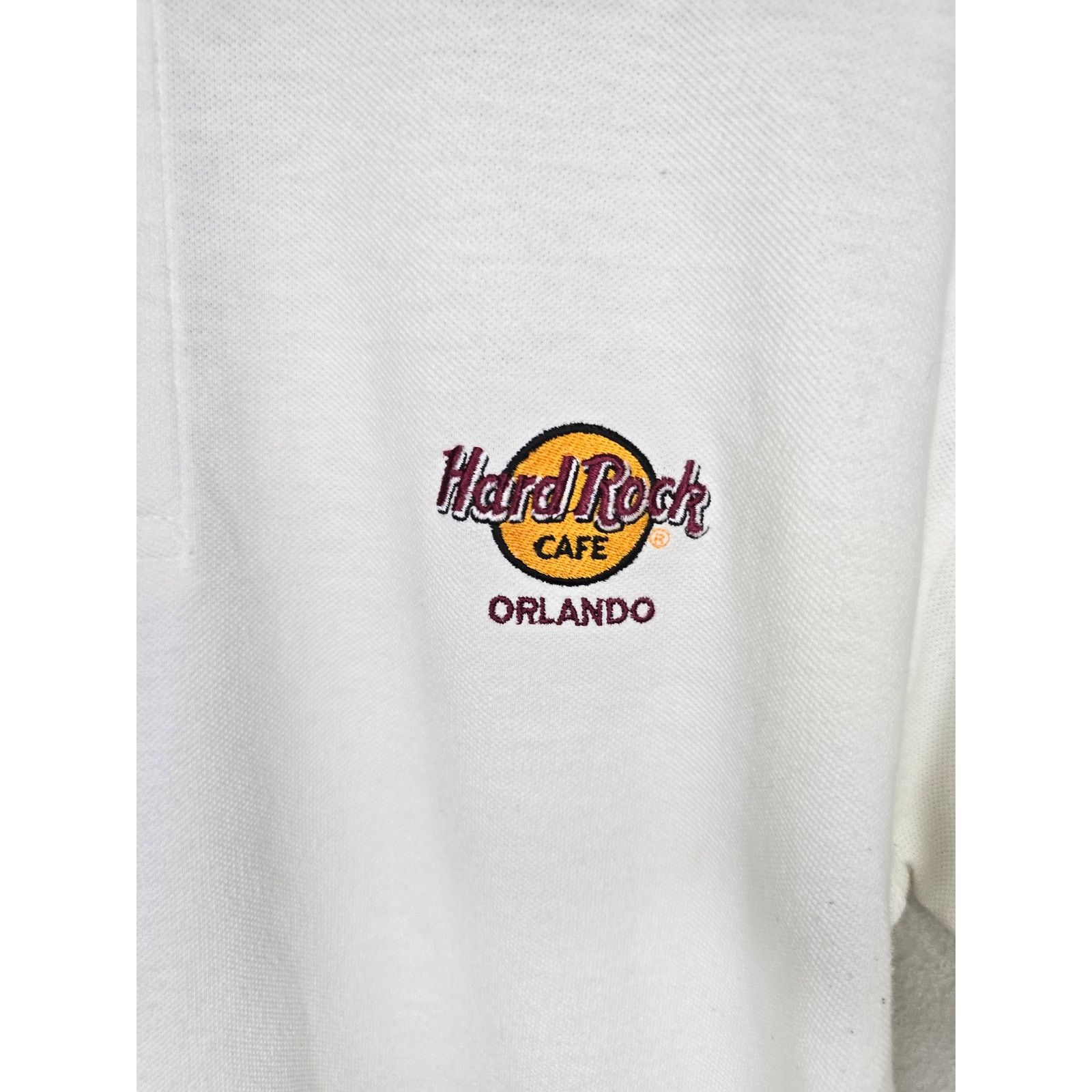 Hard Rock Cafe Vintage Hard Rock Cafe Orlando Florida 90s S White Polo Size S / US 4 / IT 40 - 2 Thumbnail
