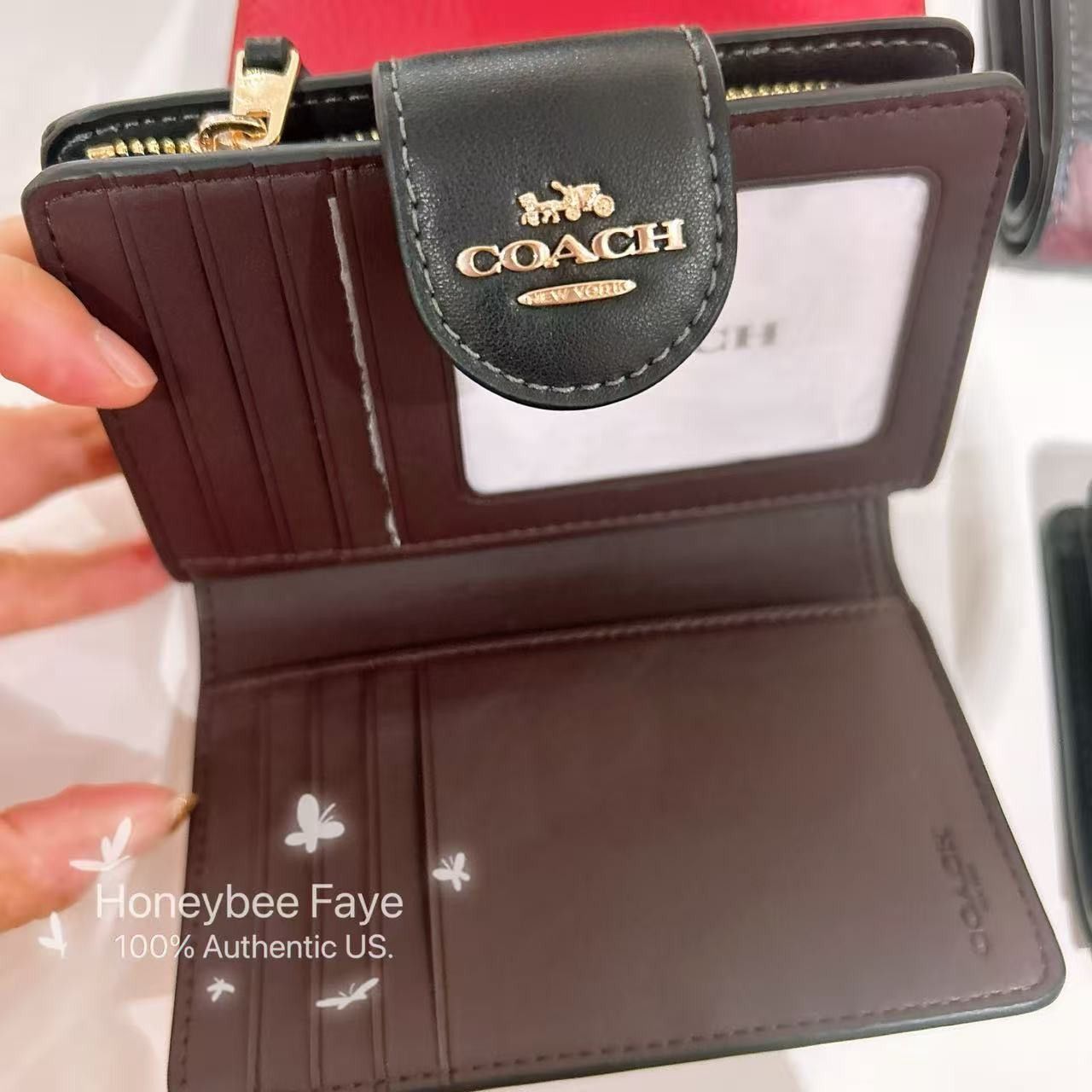 Coach Medium Corner Zip Wallet In Signature Canvas With Floral Size ONE SIZE - 3 Thumbnail