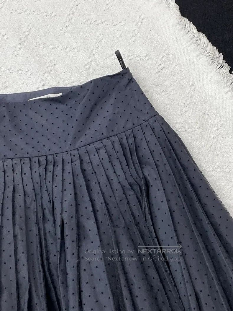 Dior Dior Dark blue polka dot mesh skirt Size 26" / US 2 / IT 38 - 2 Thumbnail
