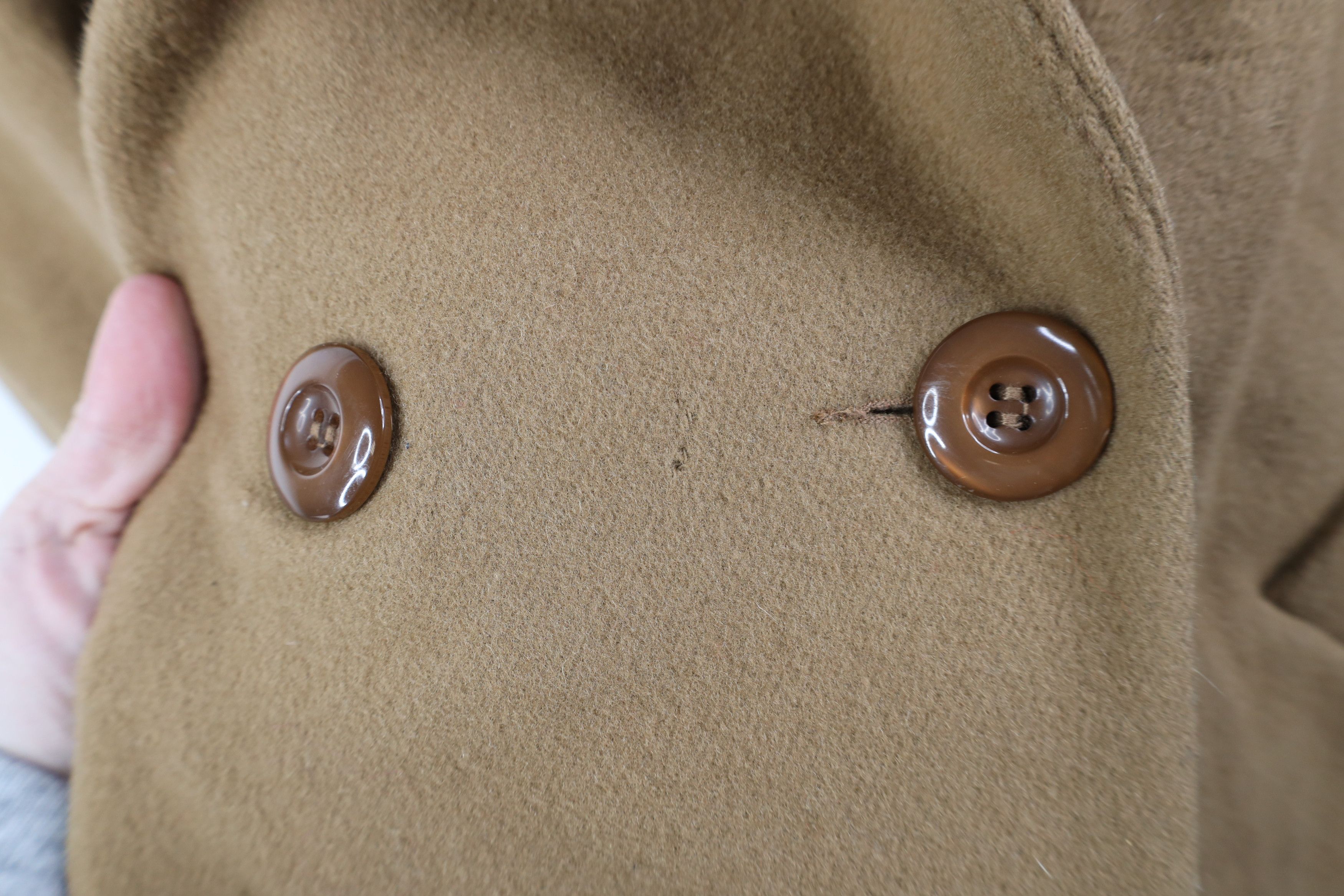 Vintage Vintage 90s Streetwear Heavy Wool Overcoat Jacket Beige Tan Size XL / US 12-14 / IT 48-50 - 5 Thumbnail