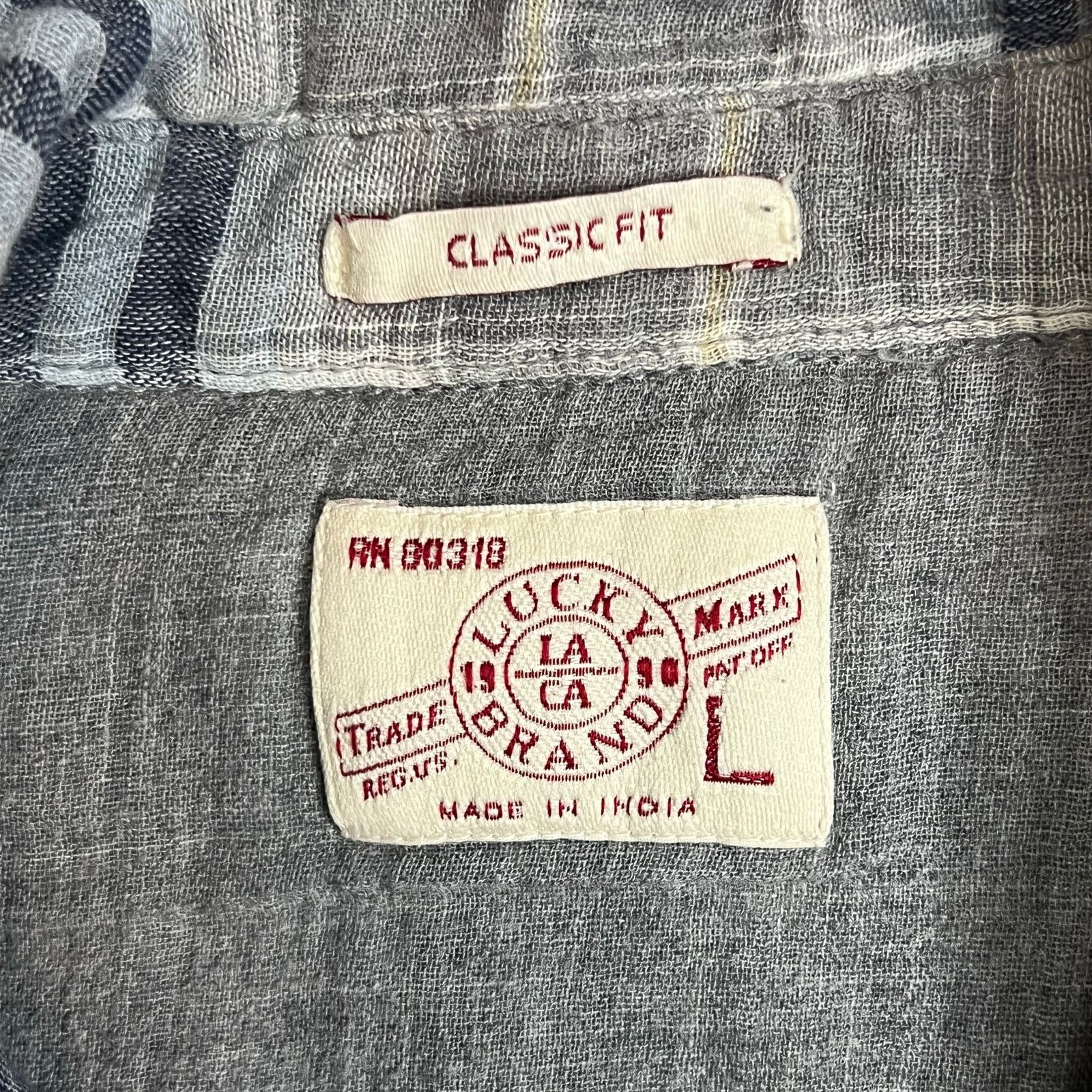 Lucky Brand Lucky Brand Classic Fit Western Pearl Snap Shirt Large Plaid Size US L / EU 52-54 / 3 - 3 Thumbnail