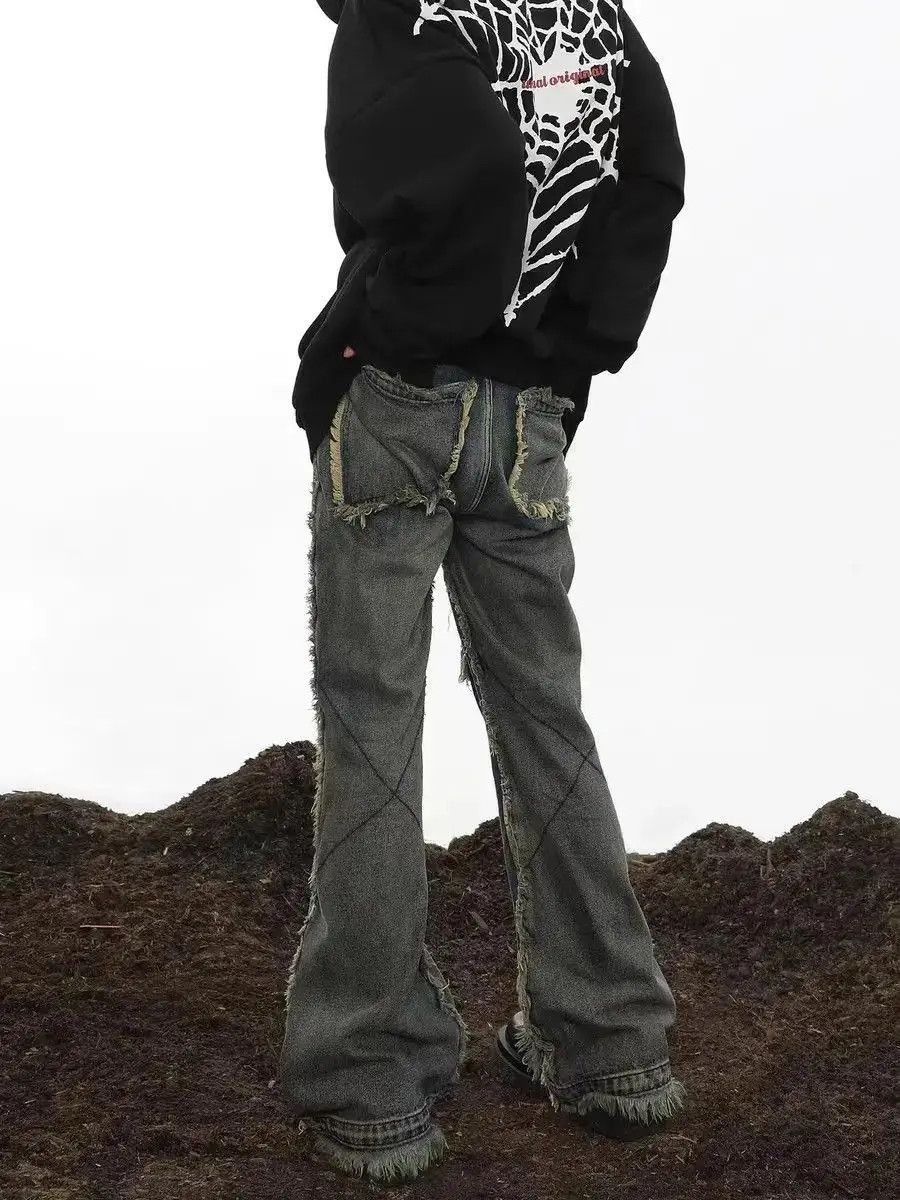 Japanese Brand Vintage street wash baggy y2k micro flare jeans Size US 30 / EU 46 - 5 Thumbnail