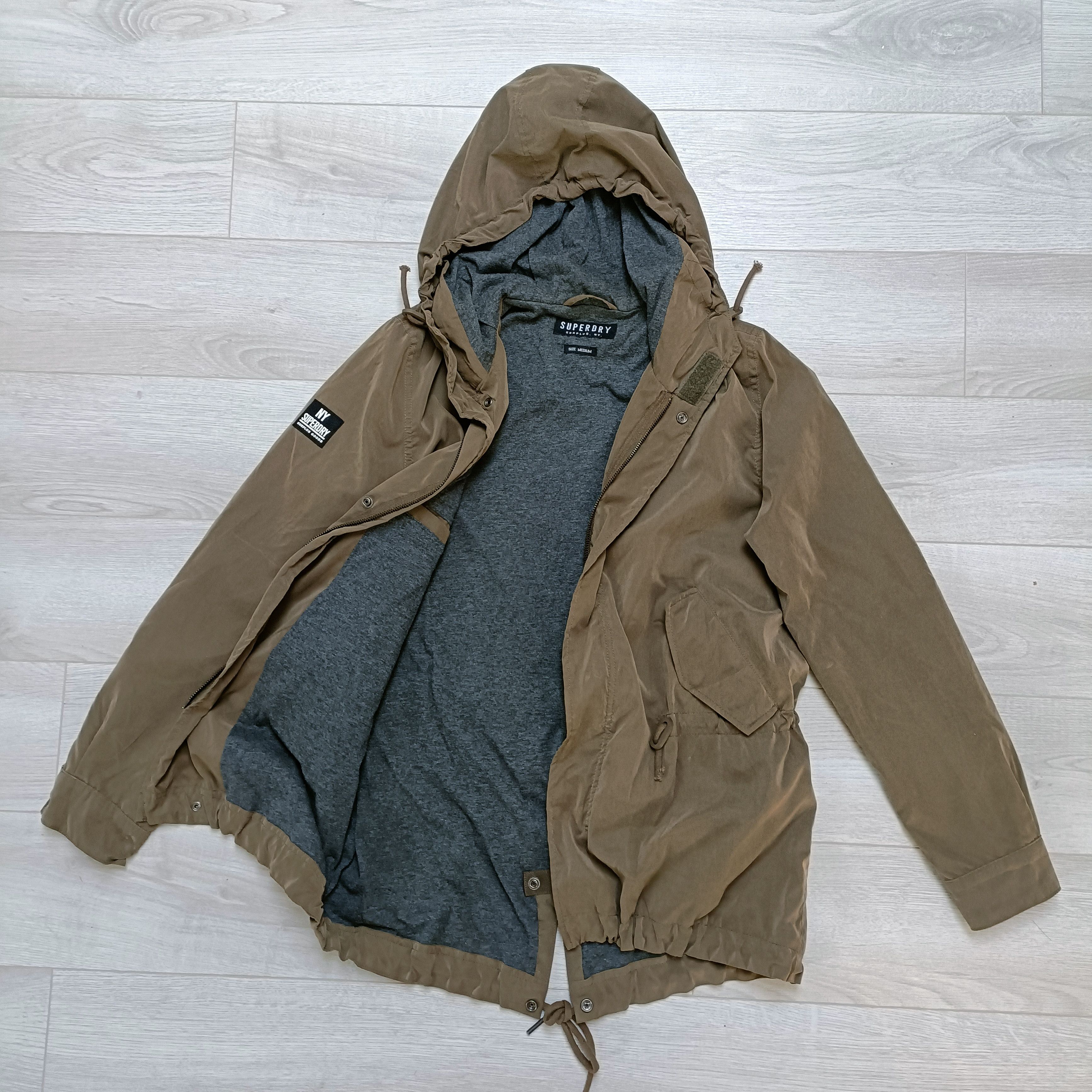 Superdry Men's Khaki Full Zip Parka ! Size US M / EU 48-50 / 2 - 3 Thumbnail