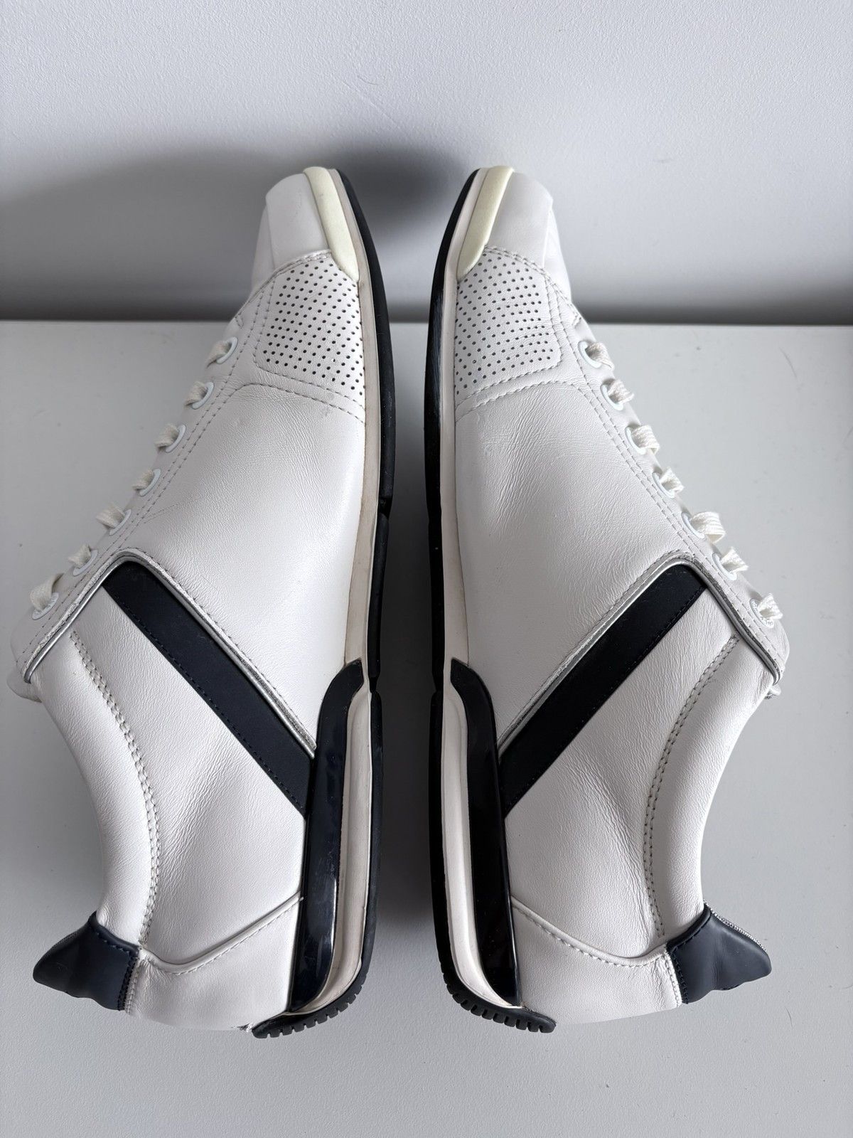 Hugo Boss Boss white leather casual sneakers elegant men's size 41 Size US 8.5 / EU 41-42 - 7 Thumbnail