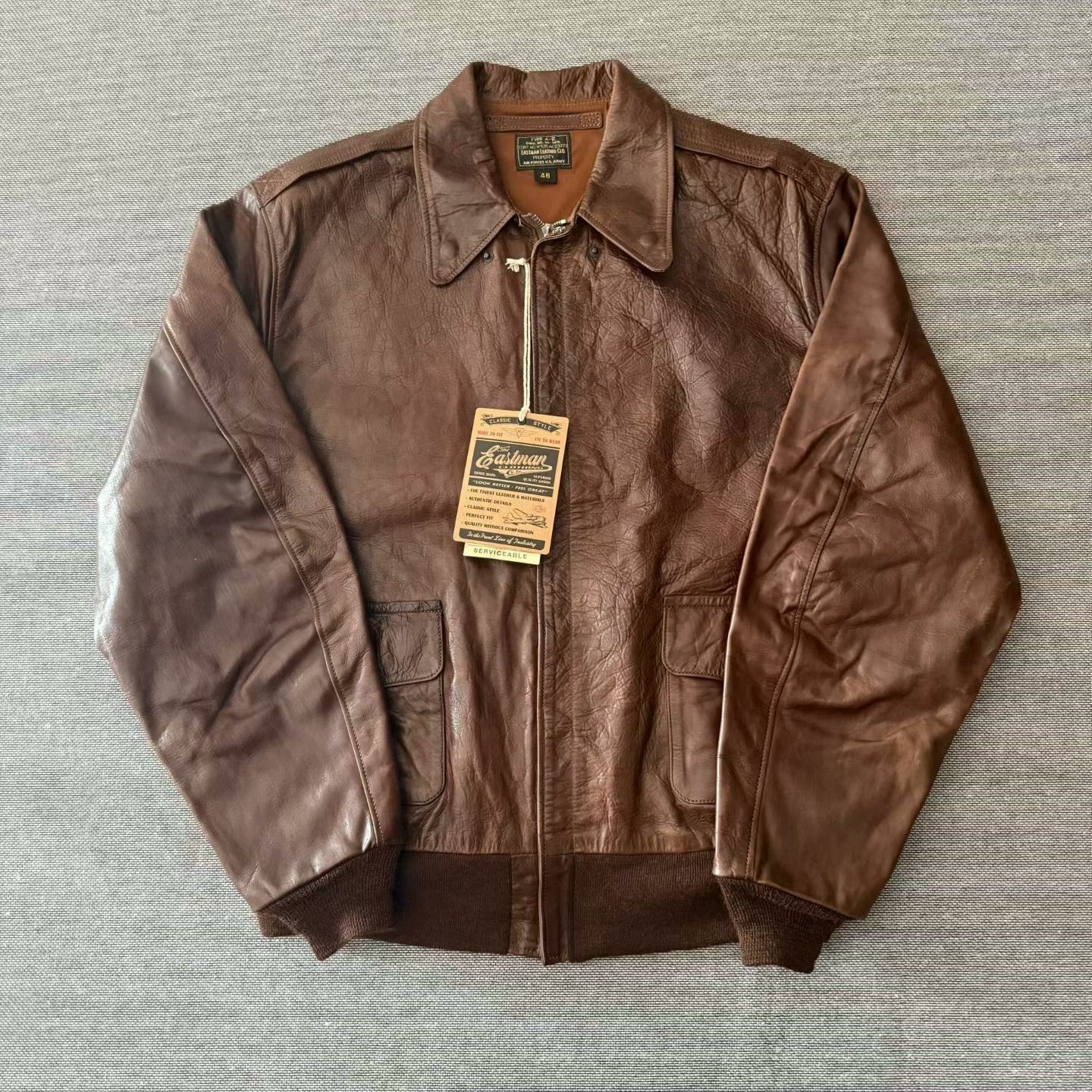 Eastman Leather Clothing Eastman Vegan Horsehide A2 Flight Jacket Size US M / EU 48-50 / 2 - 1 Thumbnail