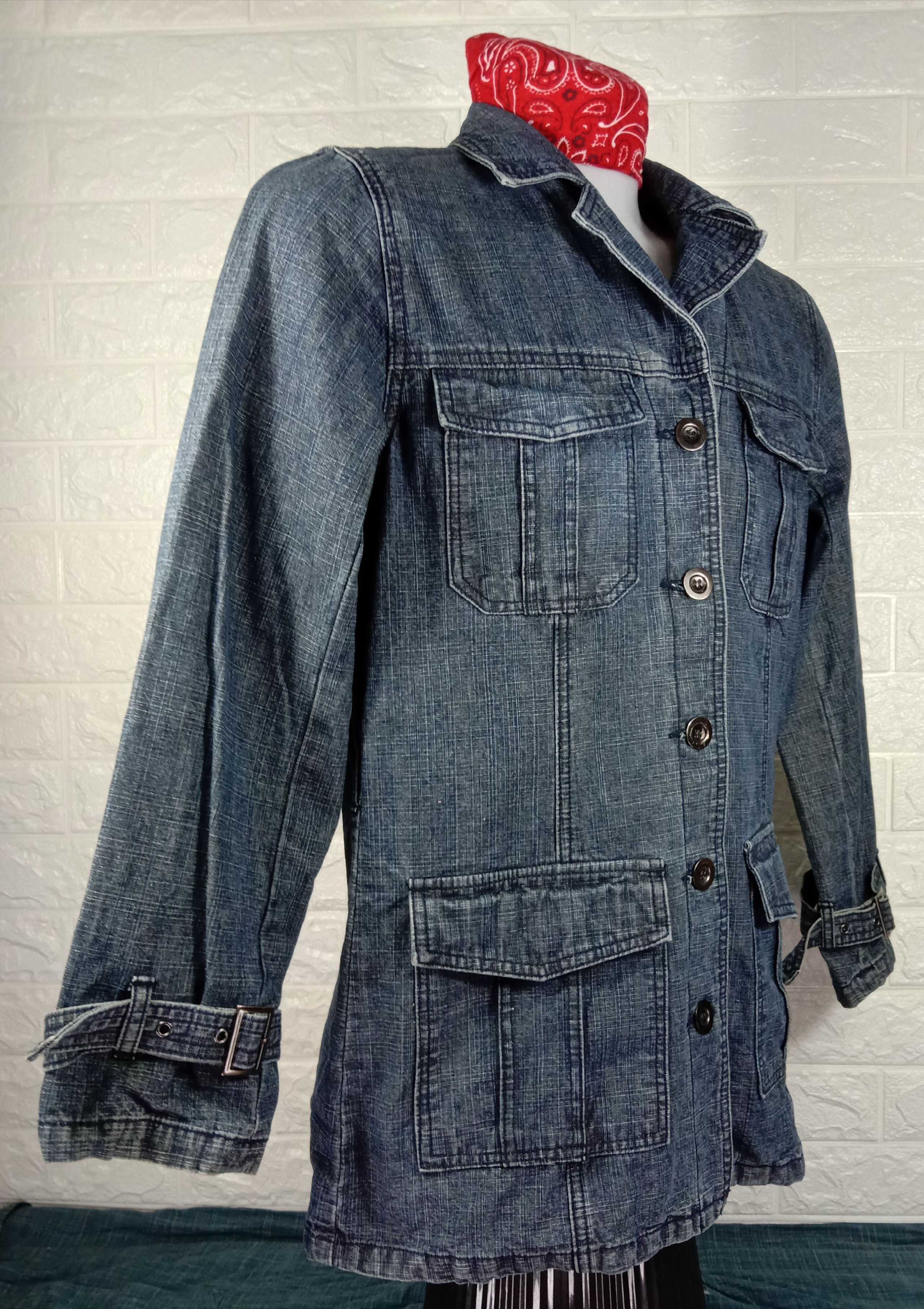 Japanese Brand Vintage Back Rush Denim Jacket Size US M / EU 48-50 / 2 - 2 Thumbnail