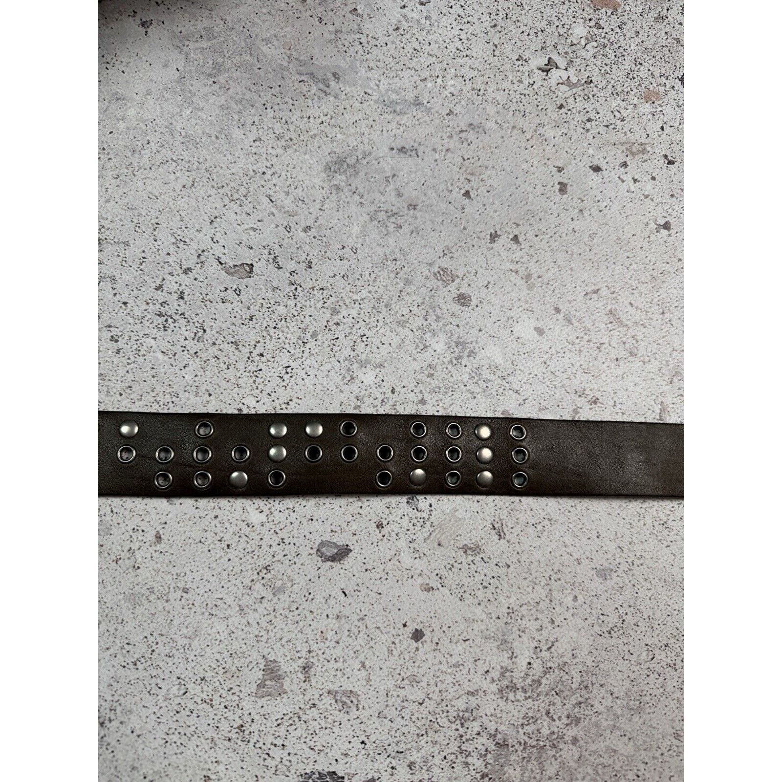 Other Vintage Punk Leather Belt Y2K Rhinestones Metal Spikes Size 34 - 11 Thumbnail