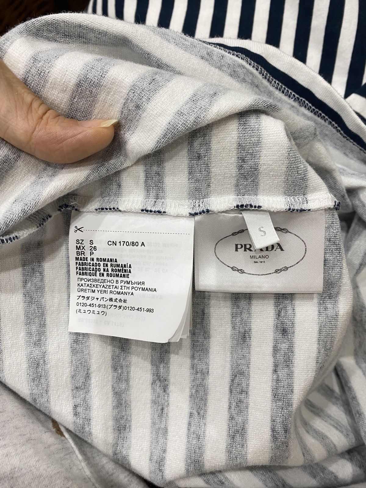 Prada PRADA Long-Sleeve T-Shirt/Top with Logo Size S / US 4 / IT 40 - 8 Thumbnail