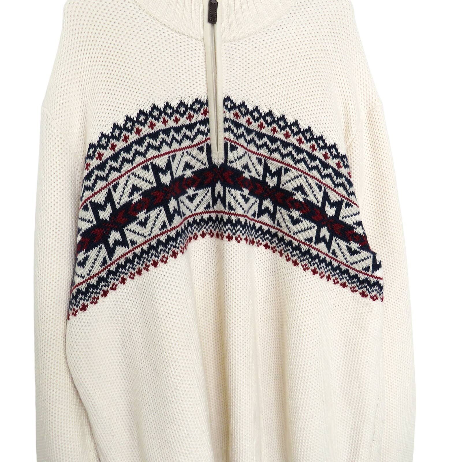 Izod Izod White Quarter Zip Argyle Knit Sweater Christmas XXL Size US XXL / EU 58 / 5 - 3 Thumbnail