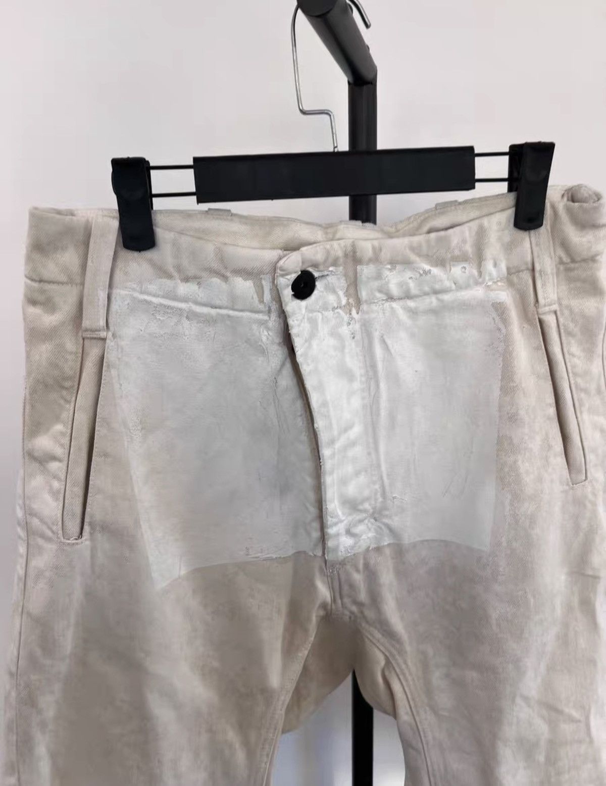 11 By Boris Bidjan Saberi 11ByBBS Heavyweight Spray-Paint Drop-Crotch Denim Shorts Size US 32 / EU 48 - 3 Thumbnail