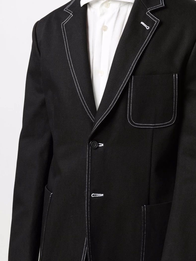 Alexander McQueen Alexander McQUEEN size 46 Black visible thread single brea Size 46S - 5 Thumbnail