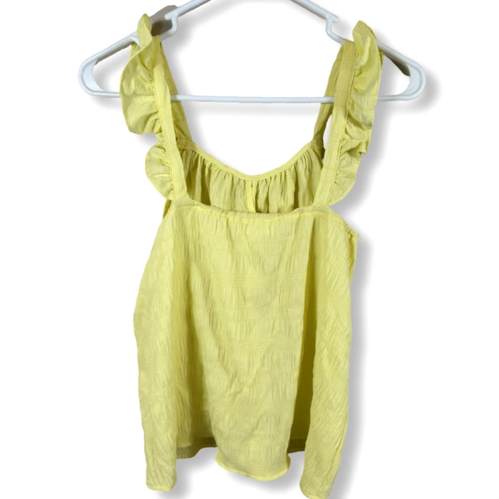 Vintage Kaileigh Blouse Women’s S Yellow Sleeveless Top Ruffled Strap Casual Party/Cocktail Travel 90 Size S / US 4 / IT 40 - 2 Thumbnail
