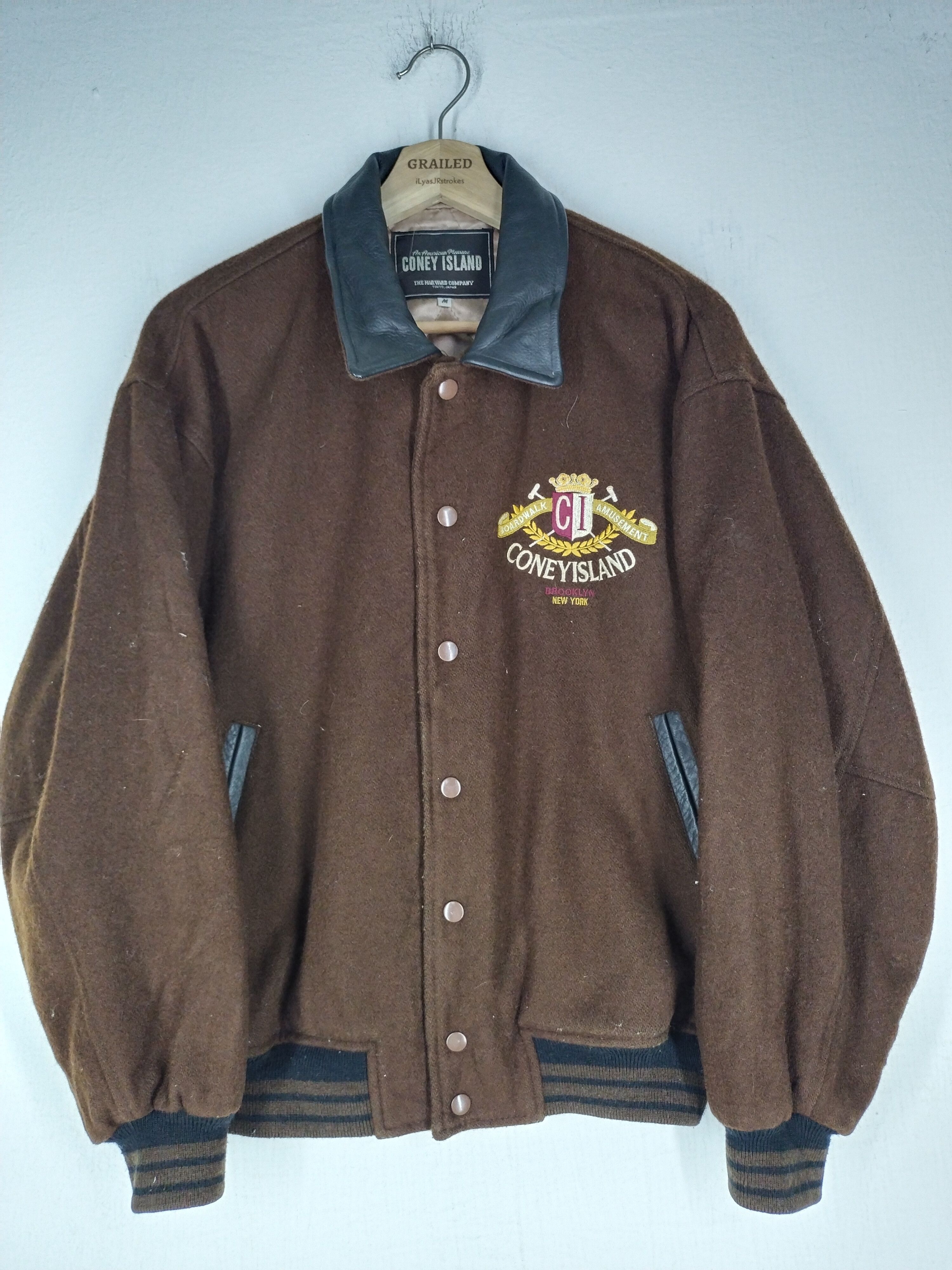image of Oldvarsitystadium x Varsity Jacket VTG Coney Island The Harvard Company Wool Varsity Jacket (Size M