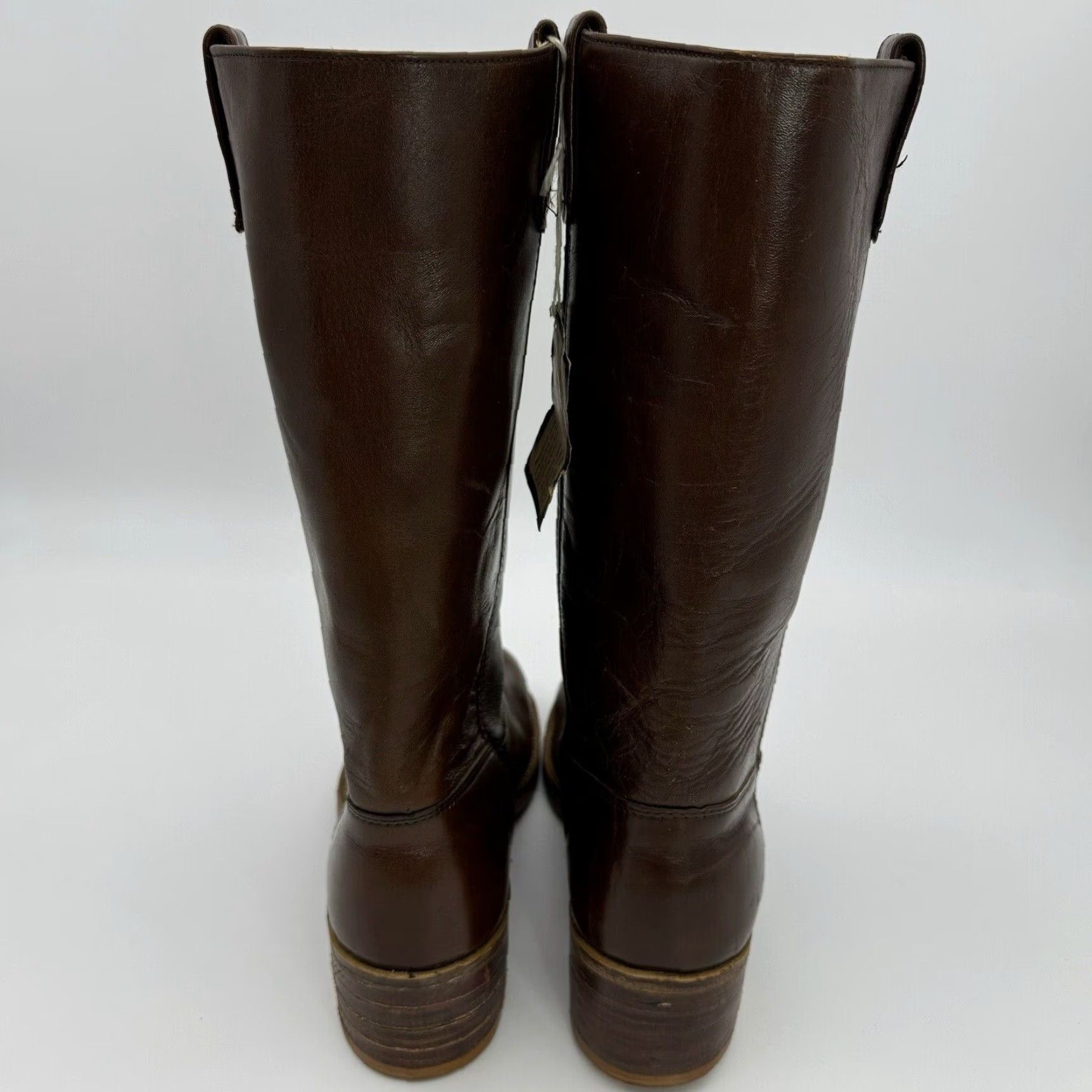 Vintage VINTAGE Double-H 12" Banana Boots Western Boot Men’s 11 D Leather Stacked Heel 1970s USA Size ONE SIZE - 5 Thumbnail