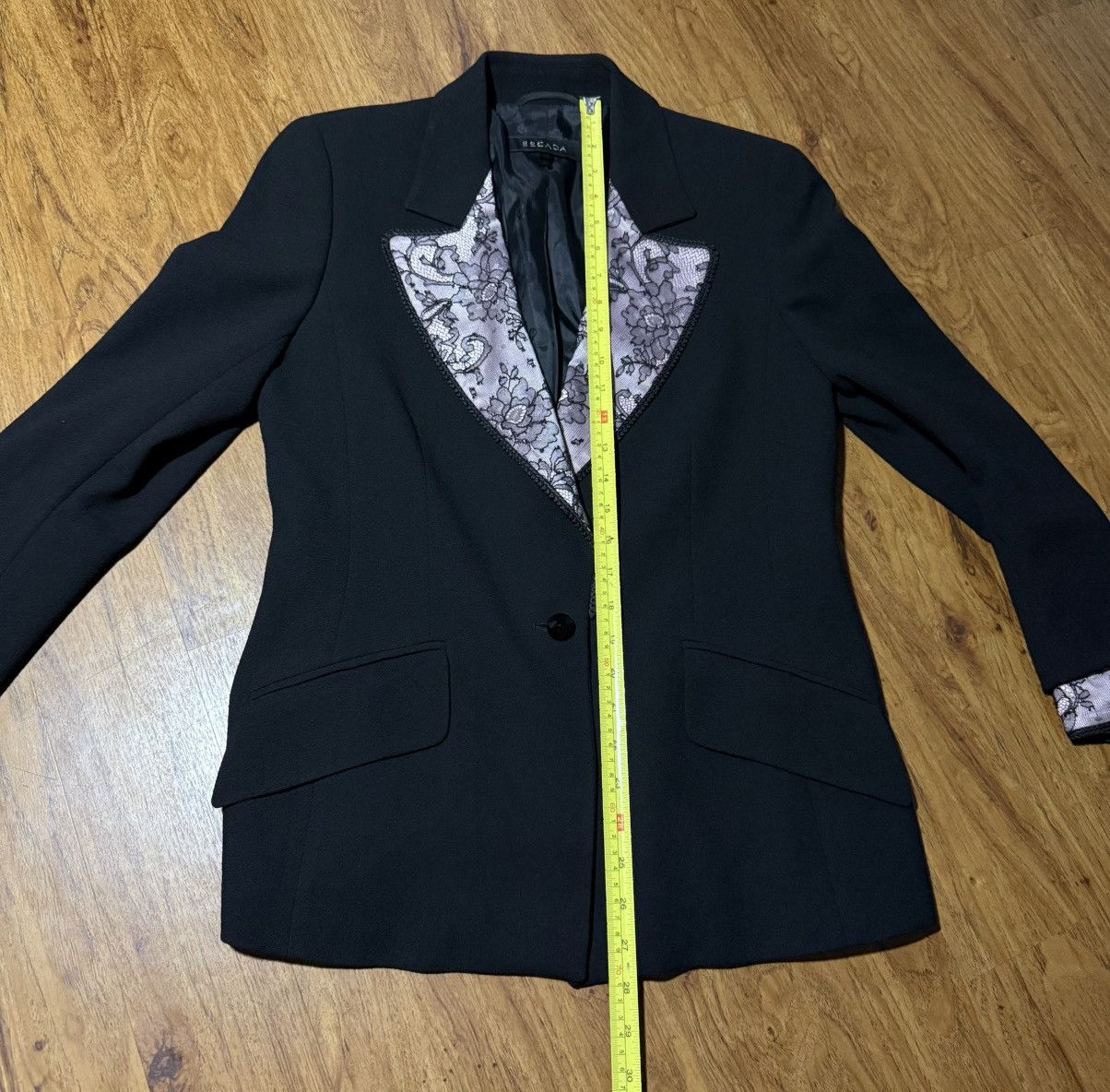 Escada Vintage ESCADA Blazer Jacket Wool Black Lingerie 40 Size M / US 6-8 / IT 42-44 - 9 Thumbnail