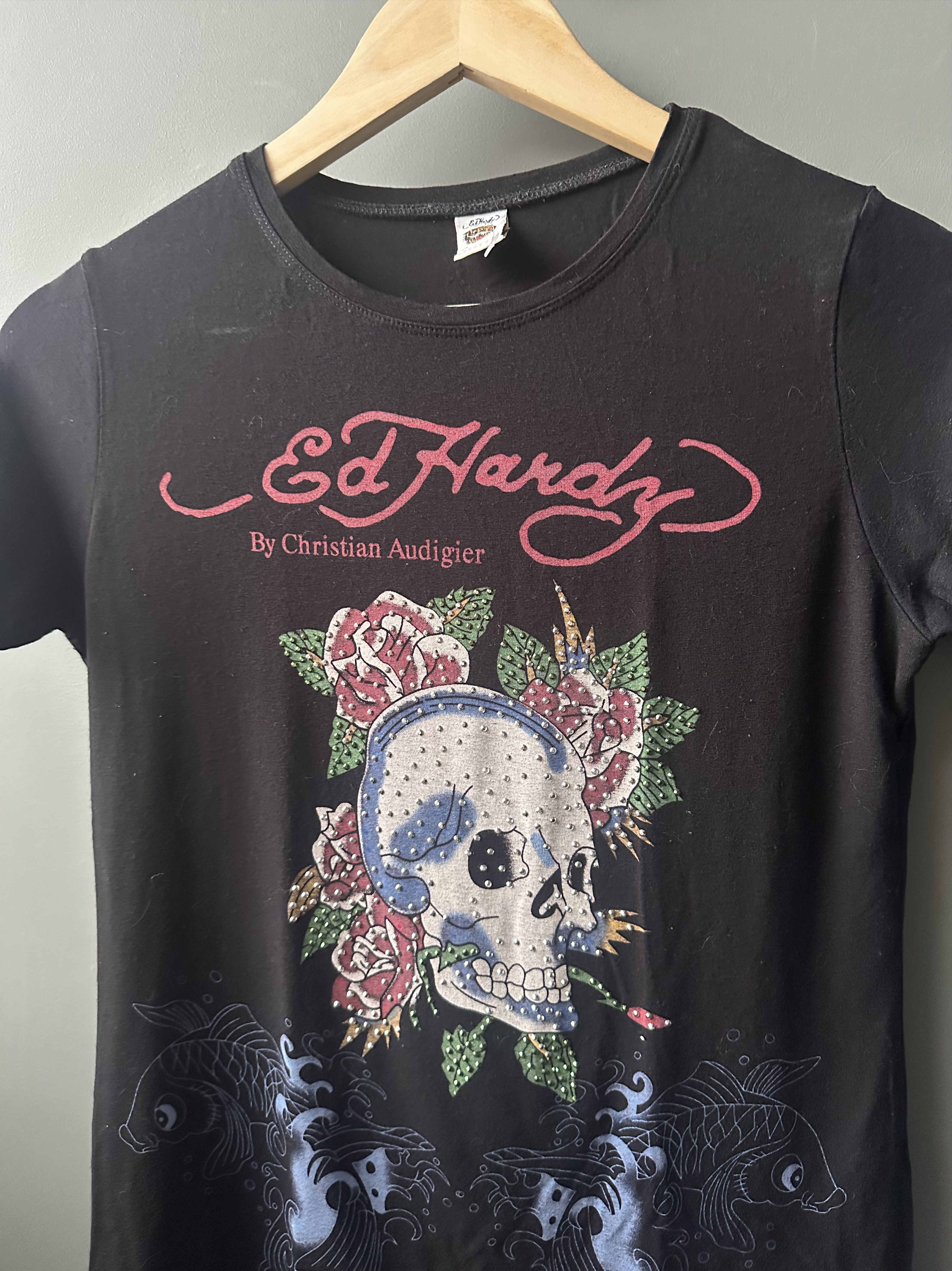 Ed Hardy Ed Hardy by Christian Audigier Skull Graphic T-shirt Size S / US 4 / IT 40 - 2 Thumbnail